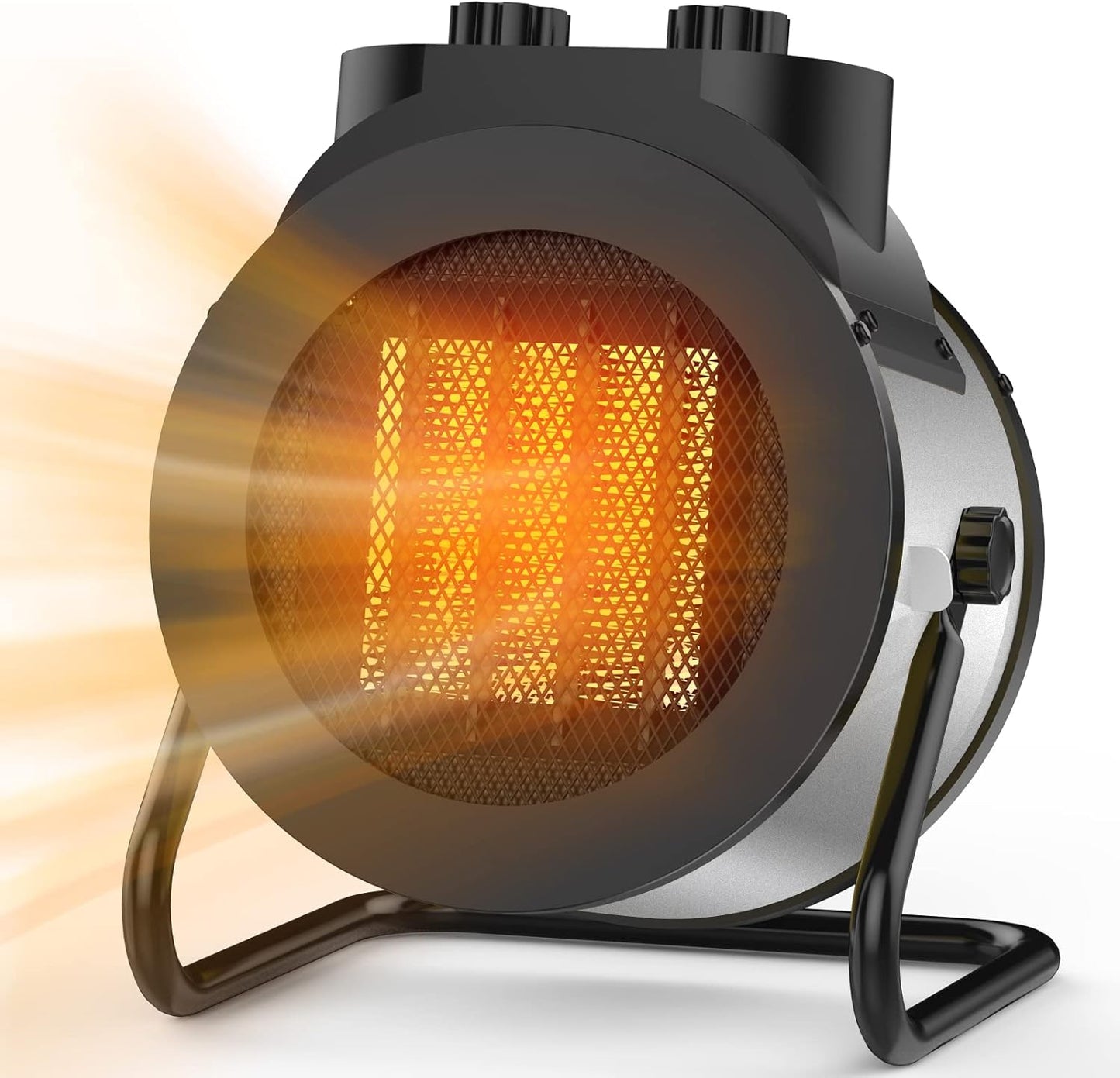 Space Heaters for Indoor Use, 1500W PTC Electric Heater with 90°Adjustable Angle, Fast Safety Heat, Small Portable Heater for Office Home(Silver)