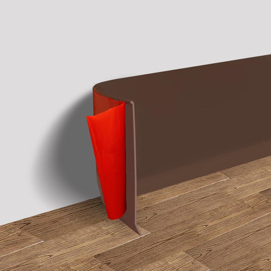 FONUNO Vinyl Wall Base Baseboard Molding Trim 4" Flexible Self Adhesive Rubber Wall Base Moulding Trim Peel and Stick Design, 4 Inch x 100 Feet, Brown