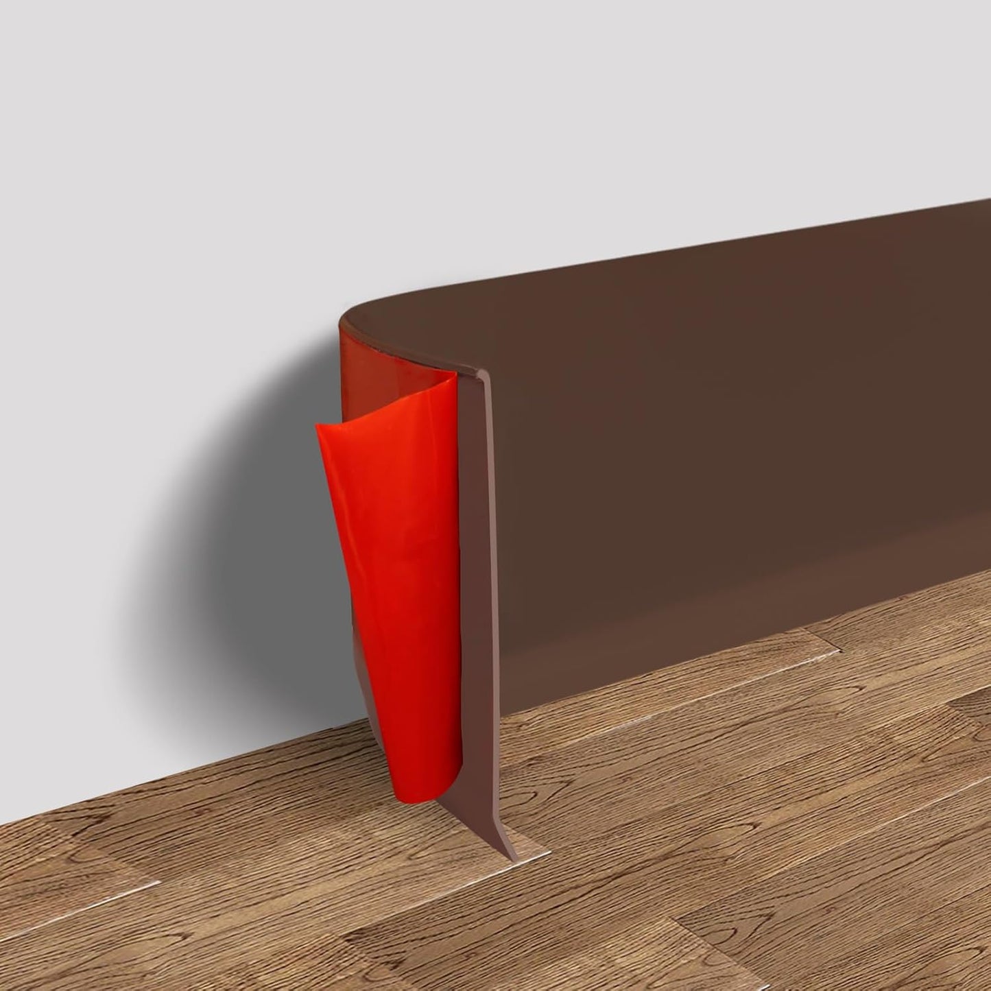 Vinyl Wall Base Baseboard Molding Trim 4" Flexible Self Adhesive Rubber Wall Base Moulding Trim Peel and Stick Design, 4 Inch x 40 Feet, Brown