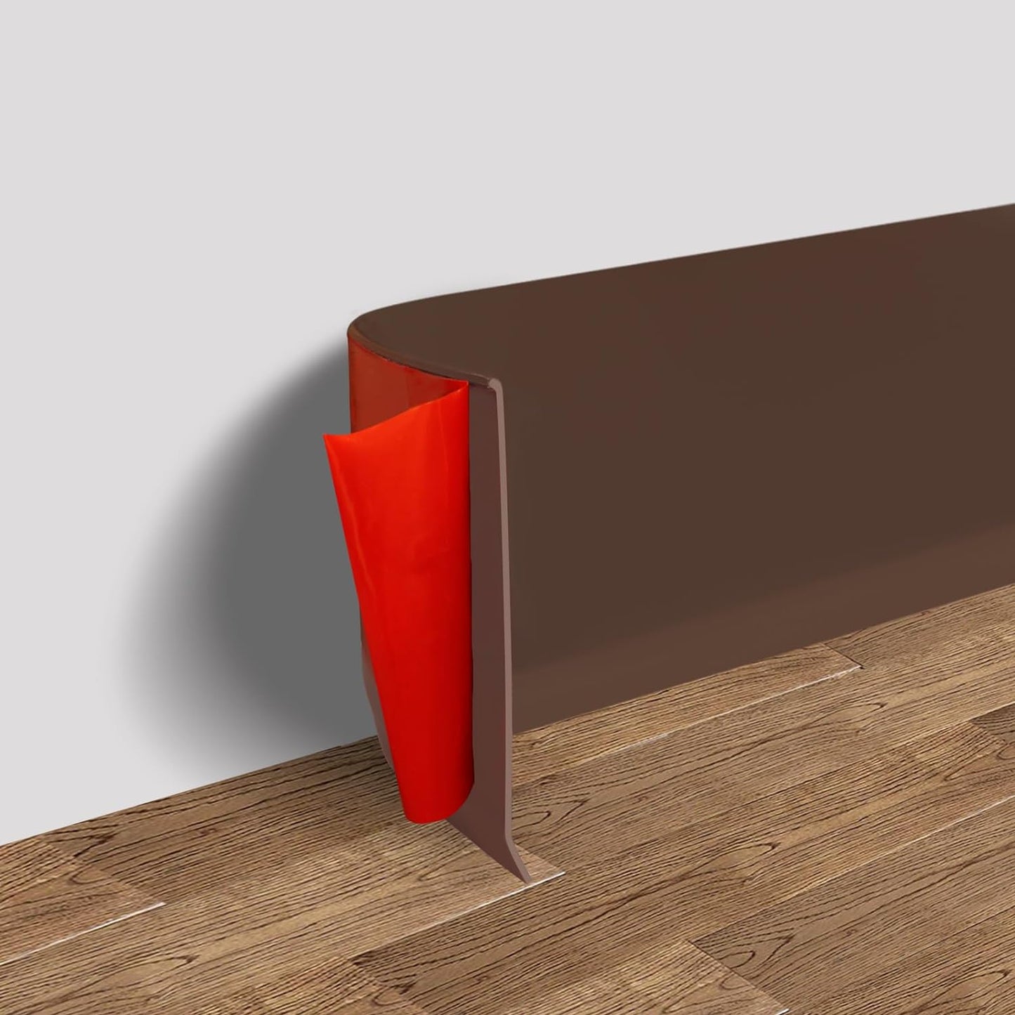 Vinyl Wall Base Baseboard Molding Trim 6" Flexible Self Adhesive Rubber Wall Base Moulding Trim Peel and Stick Design, 6 Inch x 100 Feet, Brown
