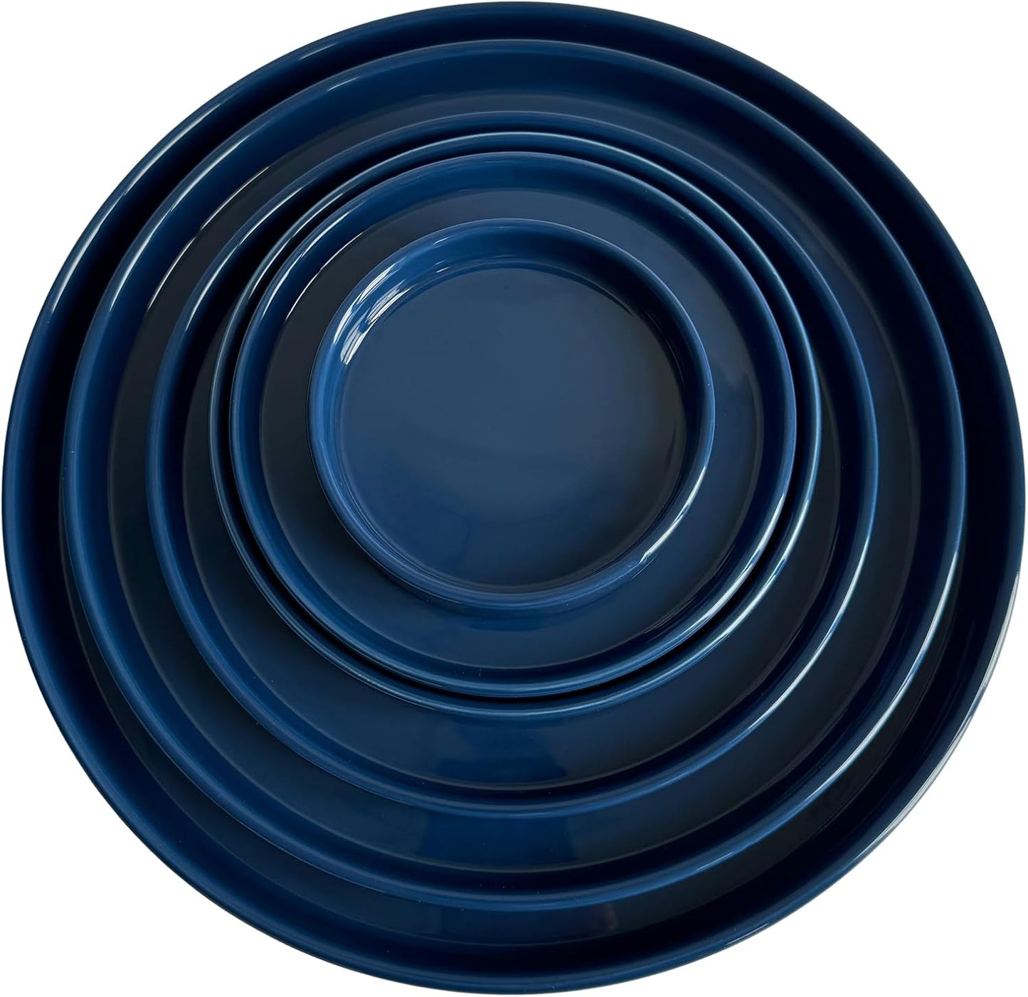 2 Pack Ceramic Plant Saucer Pot Tray 7 Inch, Planter Saucers 4 5 6 7 8 9 10 11 12 13 Inch for Indoors Outdoor, Durable Sturdy Flower Drainage drip Water Tray for Glazed Pots Base (7 Inch-Blue)