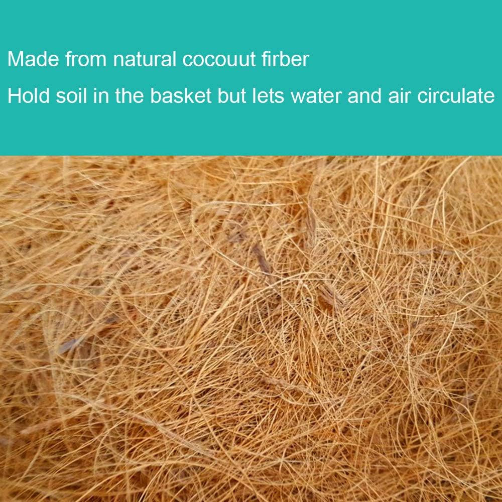 Coco Liners for Planters 12 Inch 4PCS Pre-Formed Round Coco Fiber Replacement Liner for Hanging Basket