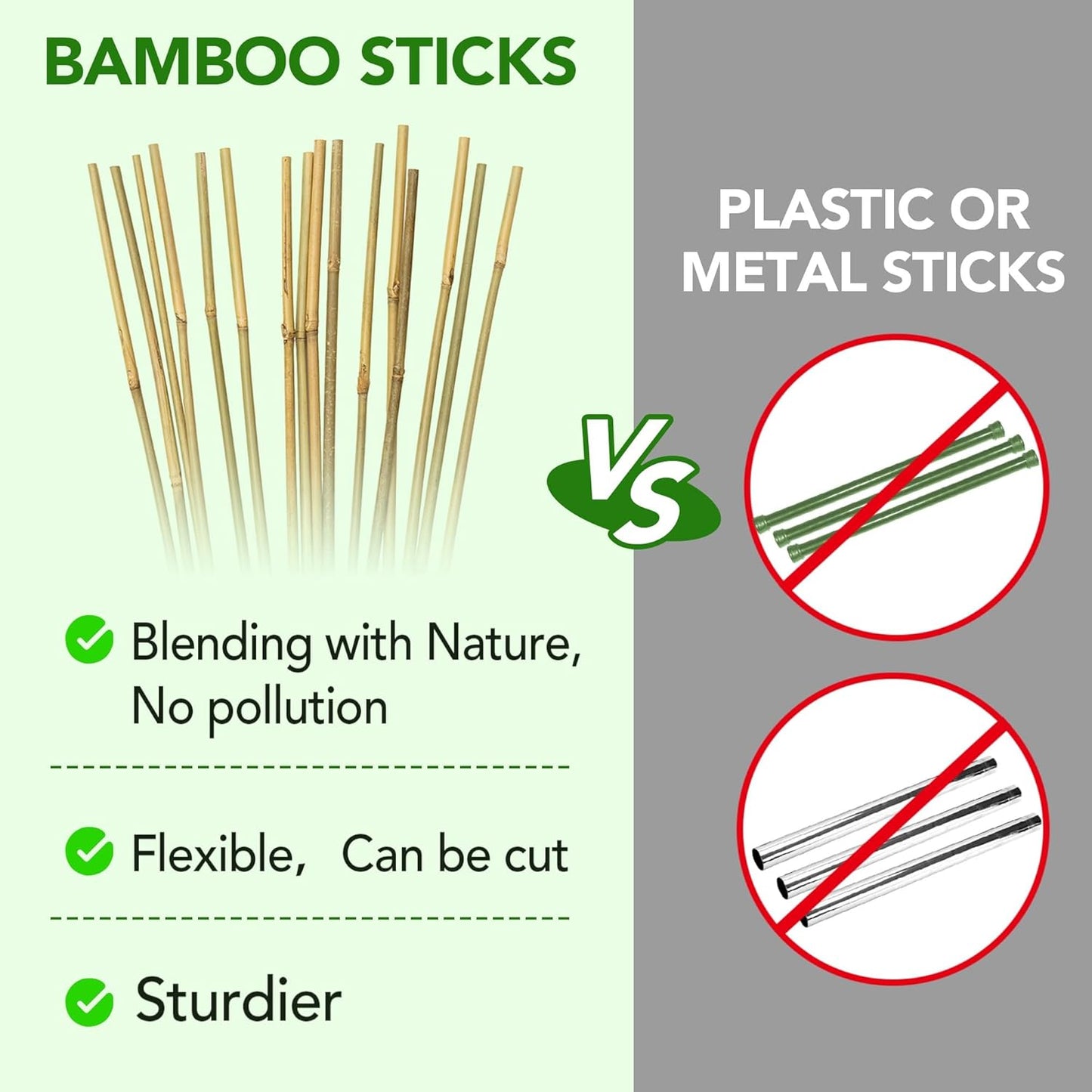 70 Pcs Bamboo Stakes, 5 Feet (57.5inch) Natural Bamboo Garden Stakes for Plant, Garden Bamboo Plant Sticks for Plants Support, Tomato, Beans, Vegetable, Trees and Climbing Plants