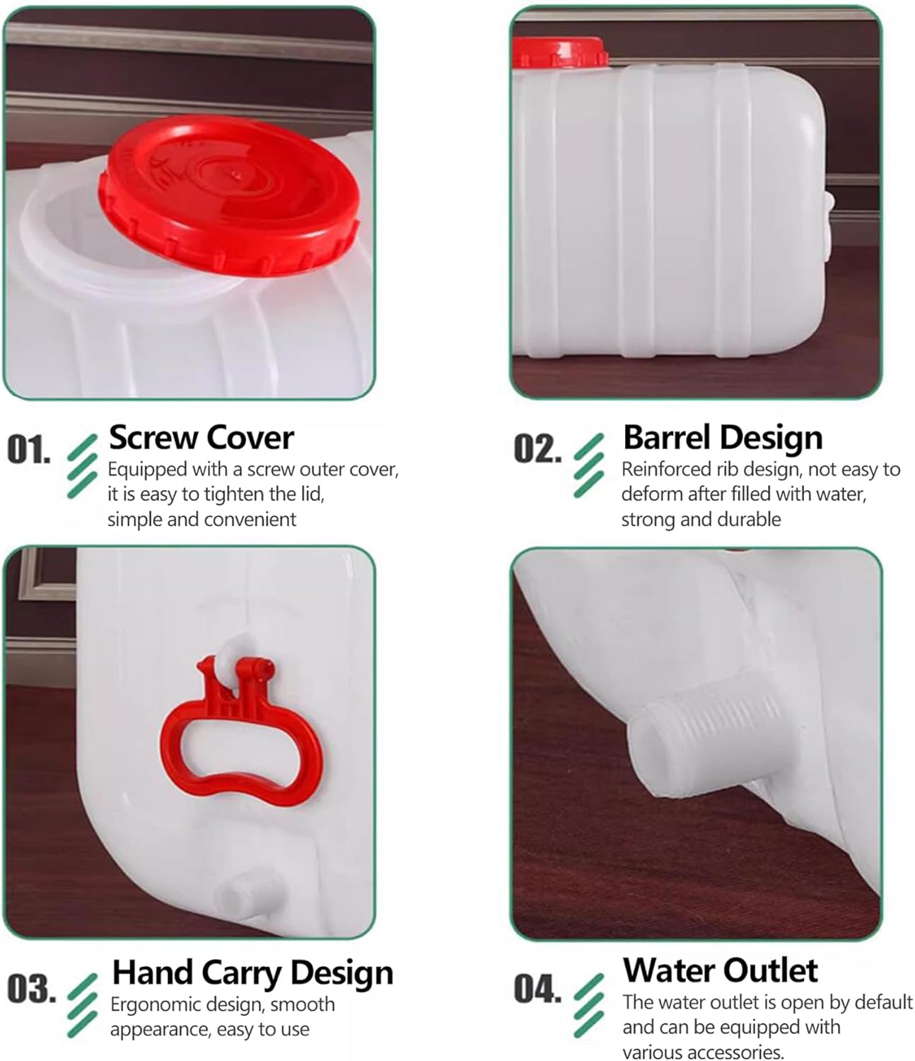 53 Gallon Water Storage Container with 3M Water Pipe, Portable Plastic Water Carrier Large Capacity Water Tank Thick Water Dispenser for Household Outdoor Camping RV Self-Driving(Size:80L/21.1Gallon)