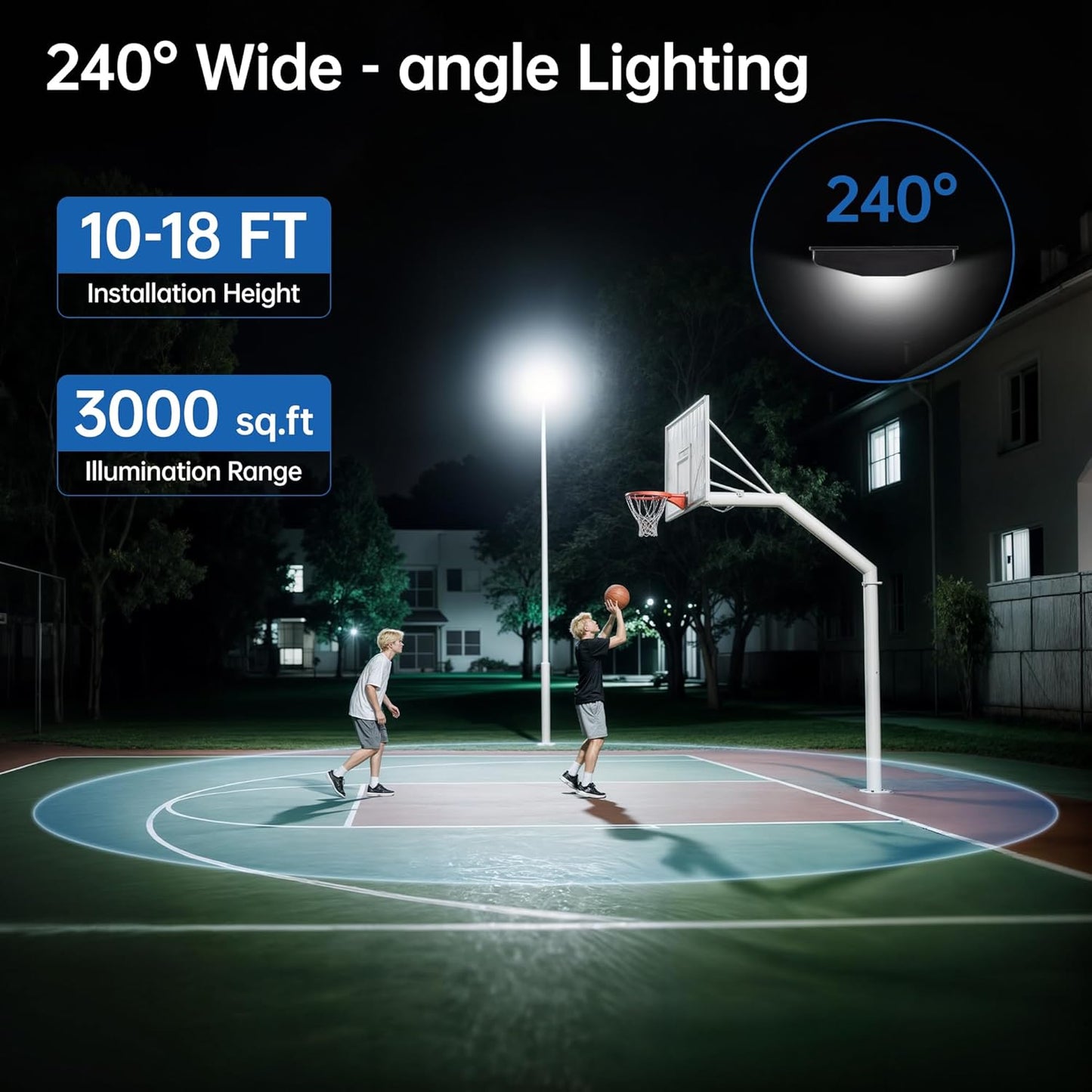 6000W Solar Street Lights Outdoor – 240,000LM 7000K LED with Motion Sensor, 324 LEDs, 240° Wide Angle, IP65 Waterproof, Dusk to Dawn Solar Flood Lights for Yard, Parking Lot, Garage