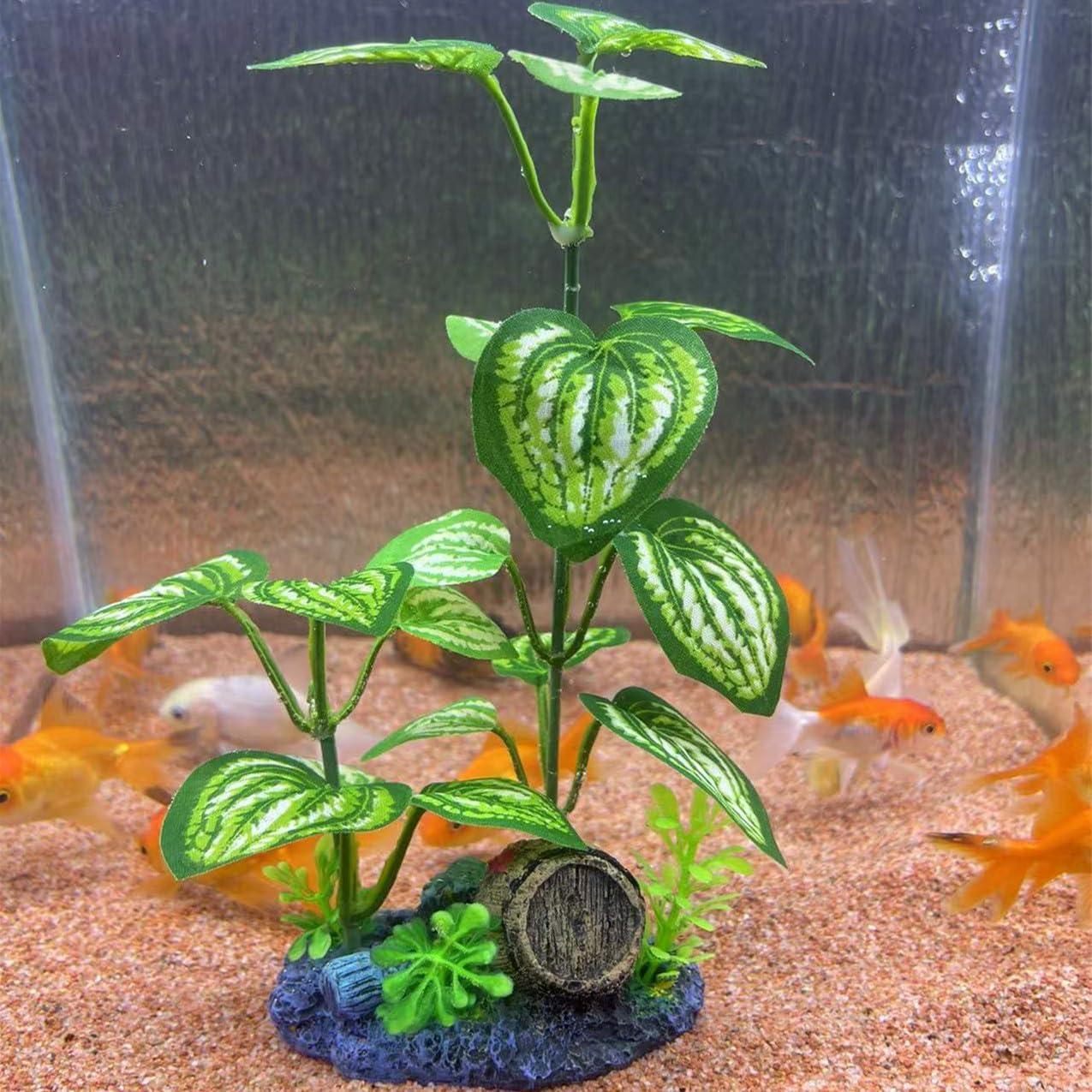 EDGCTYU Aquarium Silk Plants for Betta Fish Tank, Aquarium Plant Aquatic Water Grass Foreground Decor，Fish Tank Decorations(4PCS Green Grasses)