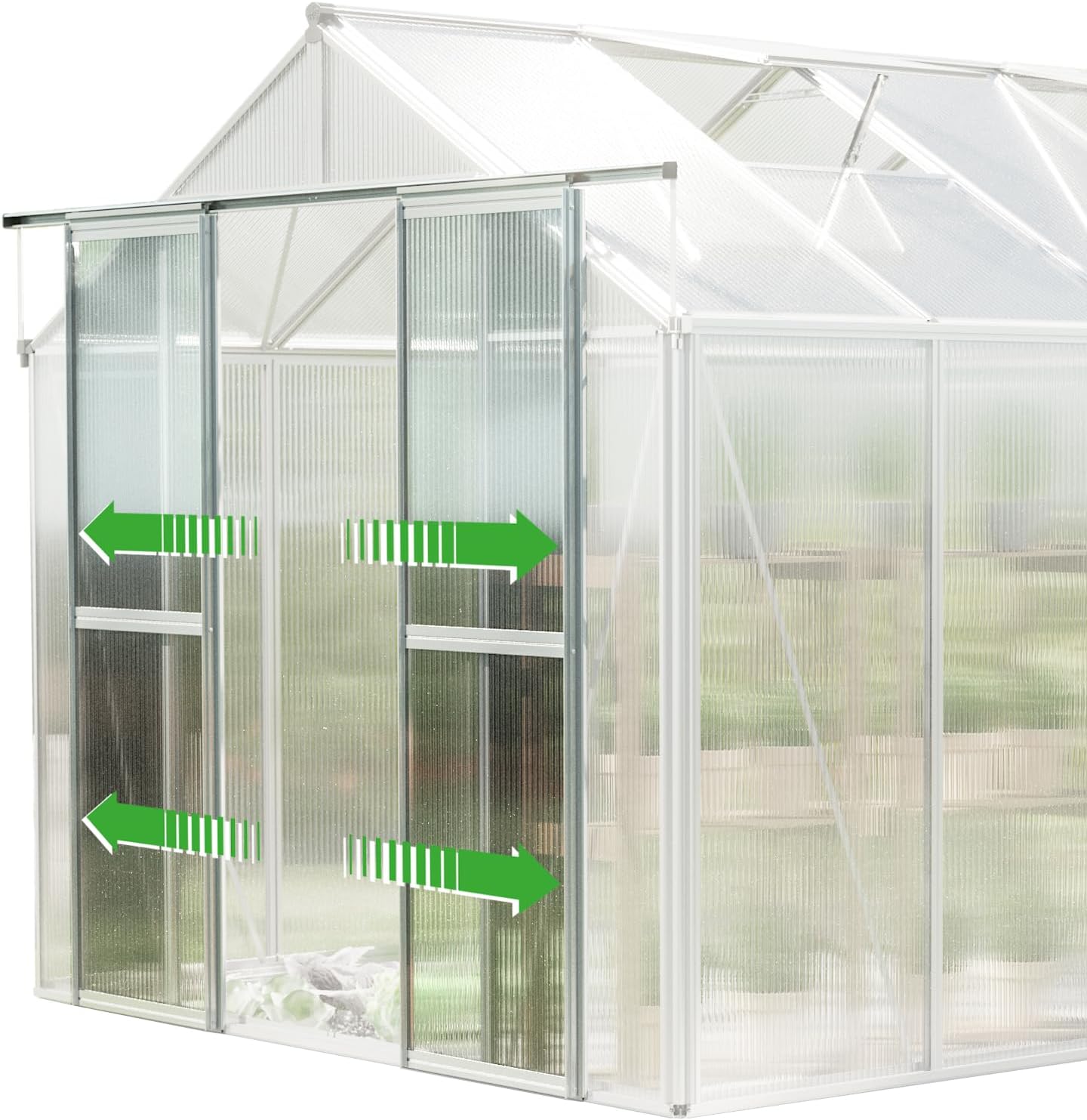 Greenhouse Saphir 4 Aluminum Frame 8.5 x 8.5 ft with Approx. 8 mm Polycarbonate Panels