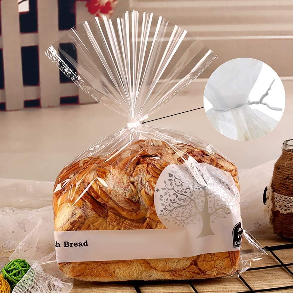 Paper Twist Ties 1000Pcs 6Inch White Color Cable Ties for Making Facial Face Mask Plants Party Cello Candy Gift Bags Cake Pop