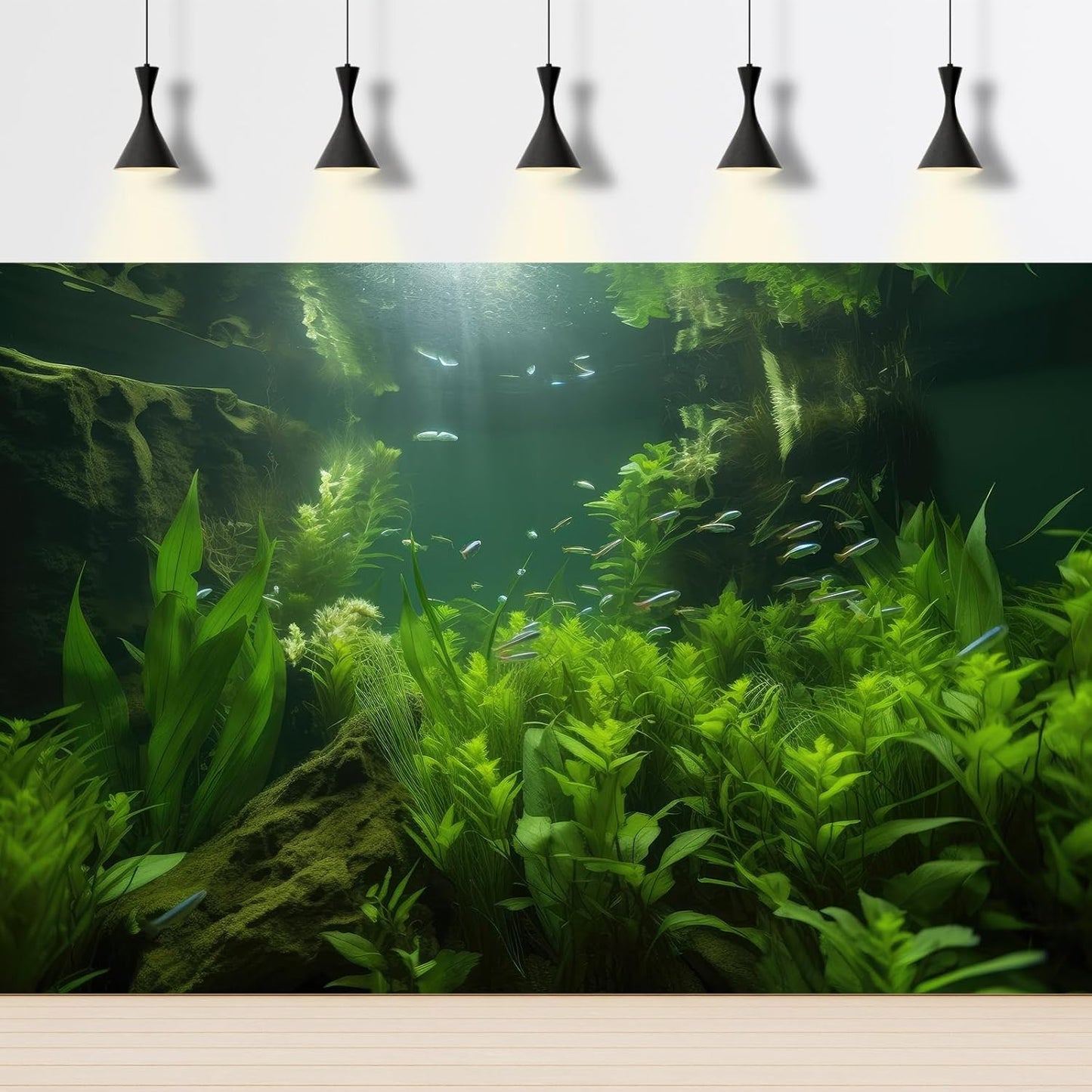 Aquarium Background Lush Aquatic Plants Seagrasses Terrarium Background Redwood Root Moss Tropical Style Green Underwater Plants Fish Tank Background Under The Sea Reptile Tank Backdrop 72x24in