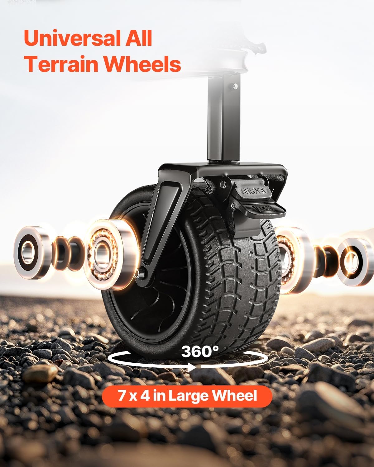 VEVOR 400L/450lbs Large Collapsible Double Decker Wagon, Foldable Heavy Duty Beach Wagon Cart with Big Wheels for Sand, Folding Utility Sports Cart for Camping Garden