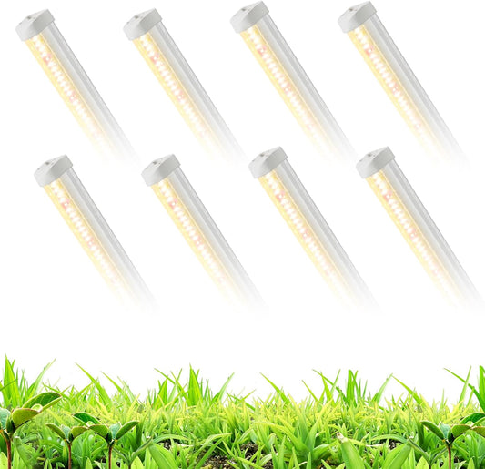 T5 Grow Lights 5000K Full Spectrum,1.4FT (8pcs x 10 Watts) Plant Growing Lamp,End-to-End Connectable Led Light Strips for Indoor Plants Succulents Flowers Growing