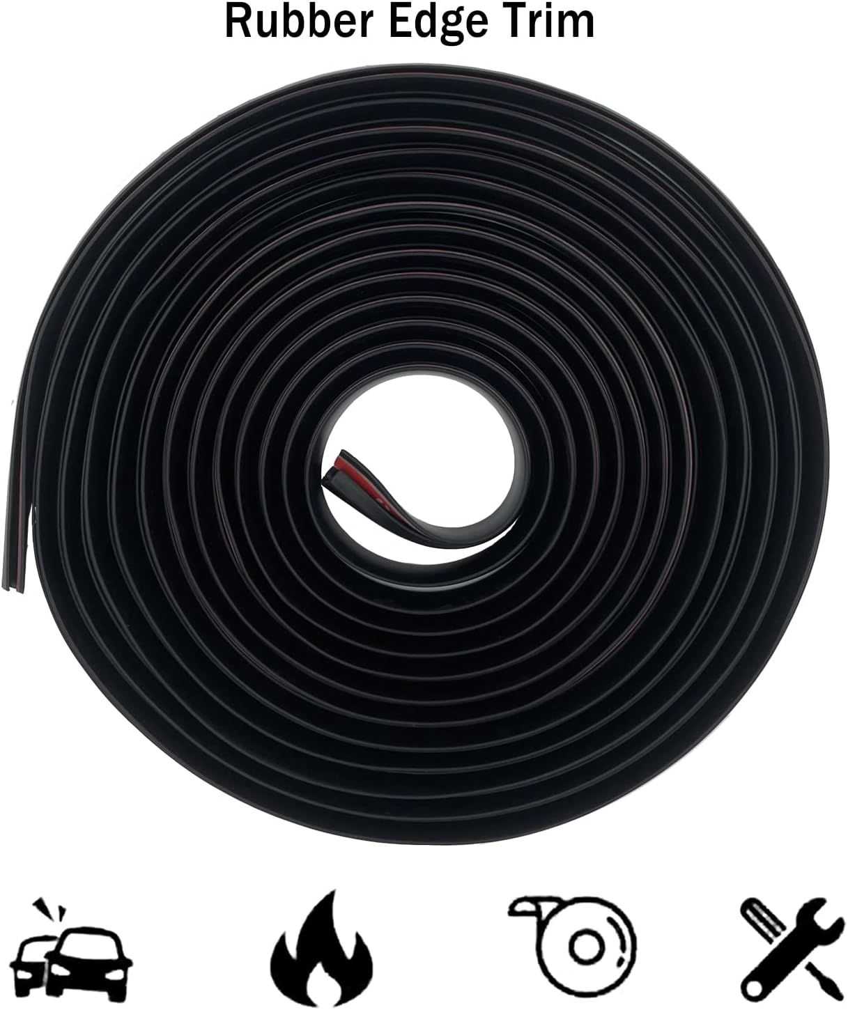 Rubber Edge Guard U Channel Trim Self Adhesive Metal Edge Protection Guard for Car Doors, Hatches, Lockers, Panels (20Ft, Black)