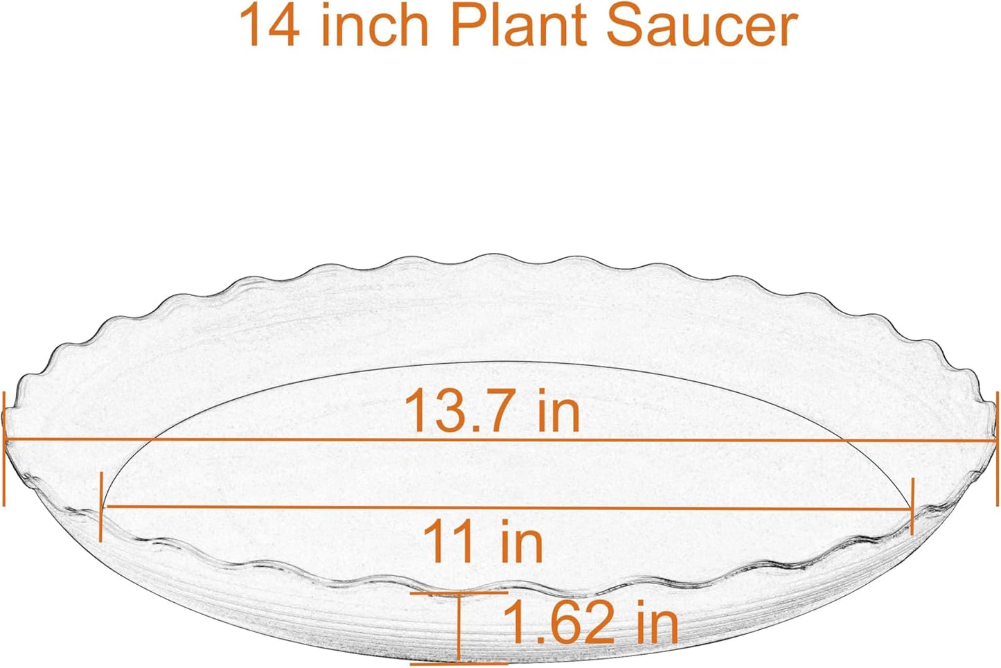 2 Pack of 14 inch Plant Saucer Plant Tray, Plastic Plant Saucer, Heavy Duty Plant Tray for Pots, Plant Saucers for Indoors Planter, Garden Water Plate Bowls for Gallon Grow Bags (Terracotta)