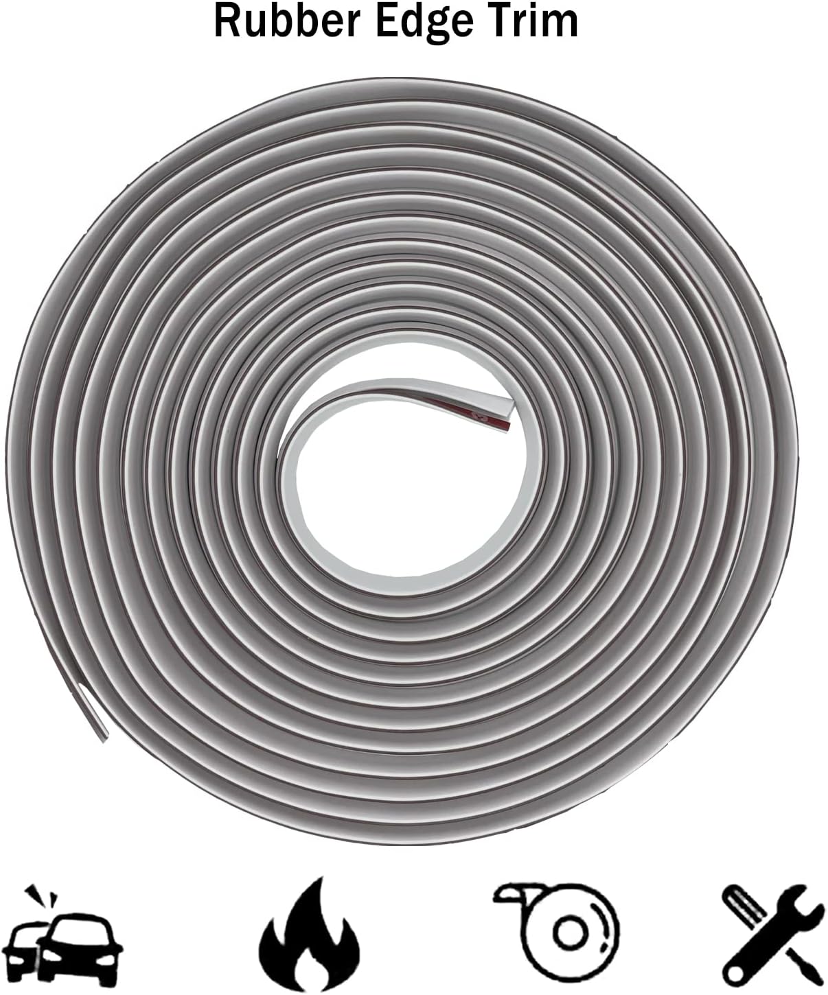 Edge Trim Self Adhesive Rubber U Channel Edge Trim Metal Edge Protection Guard for Most Car Doors, Hatches, Lockers, Panels (10Ft, White)