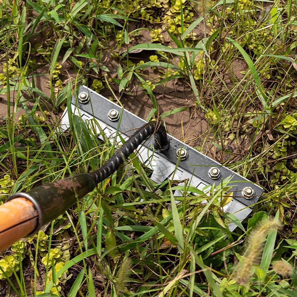 Gardening Hand Weeder Tool,Manual Weeder Tool with Detachable Blades, 4 Sizes High Carbon Steel Dual-Edge Design for Farm Garden Lawn Weed Removal, Soil Cultivation & Root Extraction (7 Tines)