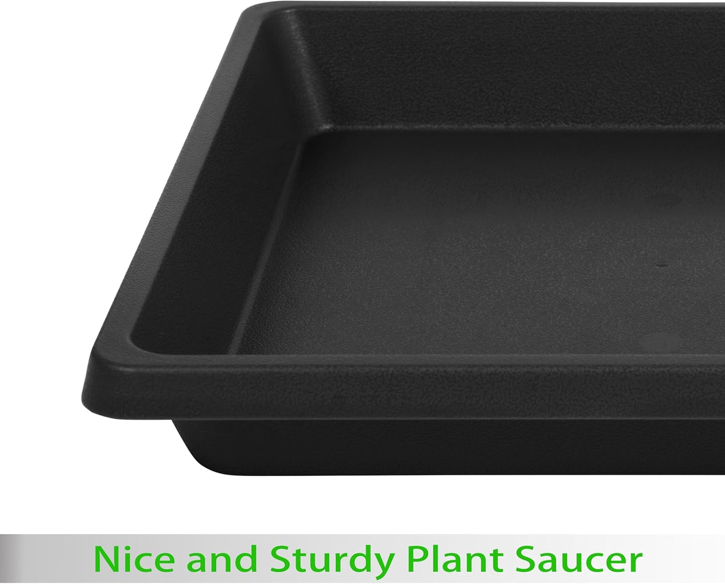 Square Plant Saucer 14 Inch 4 Pack, 6 8 10 12 13 16 18 20 Durable Plastic Plant Trays for Pots-Indoor Outdoor, Durable and Thicker Large Plant Drip Trays, Flower Planter Saucers for Potted Plants