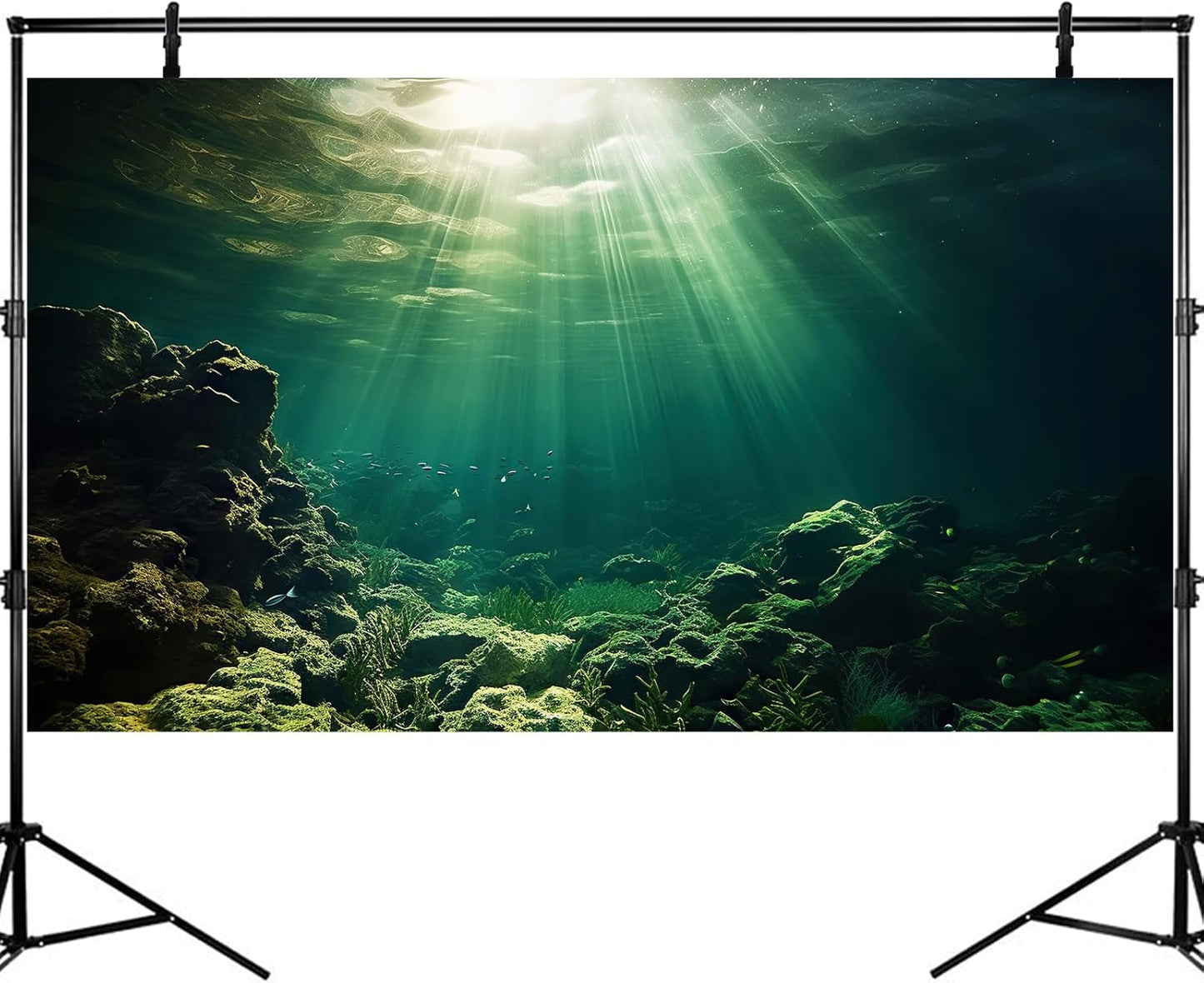 Under The Sea Aquarium Background Underwater Fish Tank Background Ocean Floor Rock Cave Sunray Terrarium Backgrounds Tropical Fish Ocean World Aquarium Reptile Tank Backgrounds 72x16in