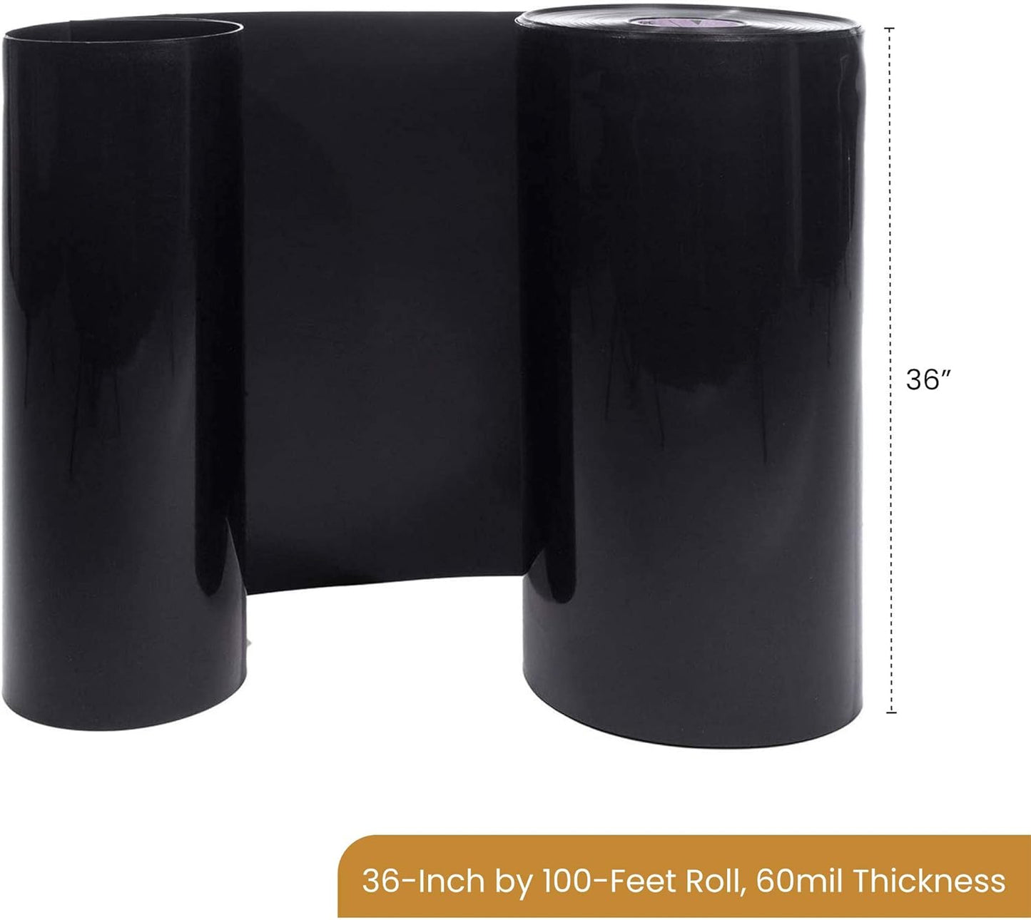 DeepRoot Water Barrier, Versatile Bamboo Barrier, Easy-to-Install Garden Barrier for Landscaping and Protection, Durable, Flexible, 36" x 100' Roll-60 mil Thickness, Black (WB 36/60-100)