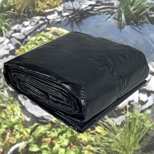 yeezoo 25X25FT Reinforced Large PE Pond Liner, KOI Pond Liners for Outdoor Ponds, Enhanced 5-Layer Structure Pond Liner for Fish, Duck, Garden Raised Bed and Waterscape Pond(0.63oz/sq ft Thickness)