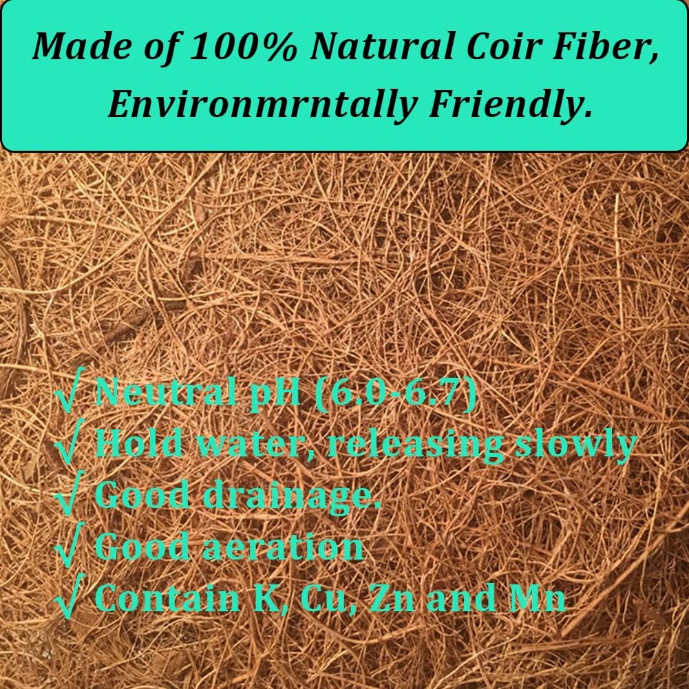4PCS Coco Liner for Hanging Basket 8 Inch Round 100% Natural Planter Liner Replacement Plant Basket Liners Coco Fiber Liner for Garden Planters Coconut Coir Liner Flower Pot for Hanging Basket