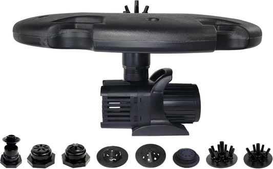 HALF OFF PONDS Floating Fountain – 1.2 HP Pond Aerator, 100' Cord – 10,000 GPH Water Pump – 11 Spray Patterns - Energy-Efficient - Improves Water Quality - For Large Ponds, Lakes & Water Gardens