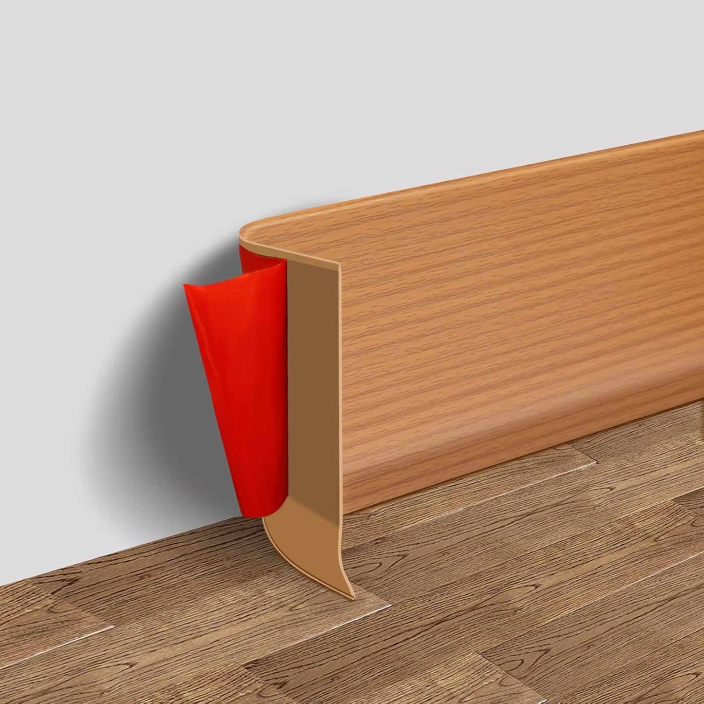 Vinyl Wall Base Baseboard Molding Trim 6" Flexible Self Adhesive Rubber Wall Base Moulding Trim Peel and Stick Design, 6 Inch x 40 Feet, Yellow Wood