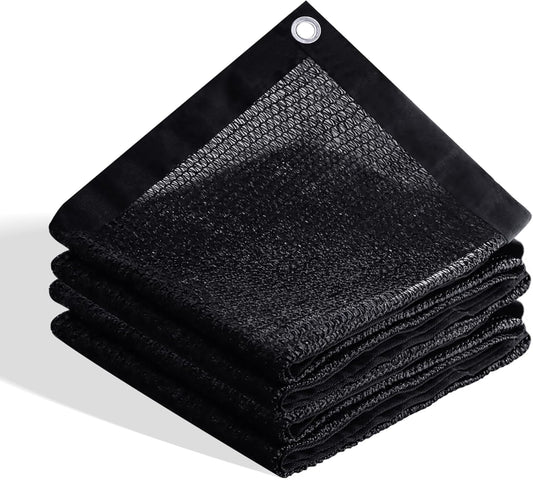 VICLLAX 70% Shade Cloth, 8x19FT Durable Black Mesh Trap with Every 3 FT Grommet, Sun Shade Fabric Netting for for Plants Cover, Greenhouse, Chicken Coop, Barn Kennel, Garden Patio