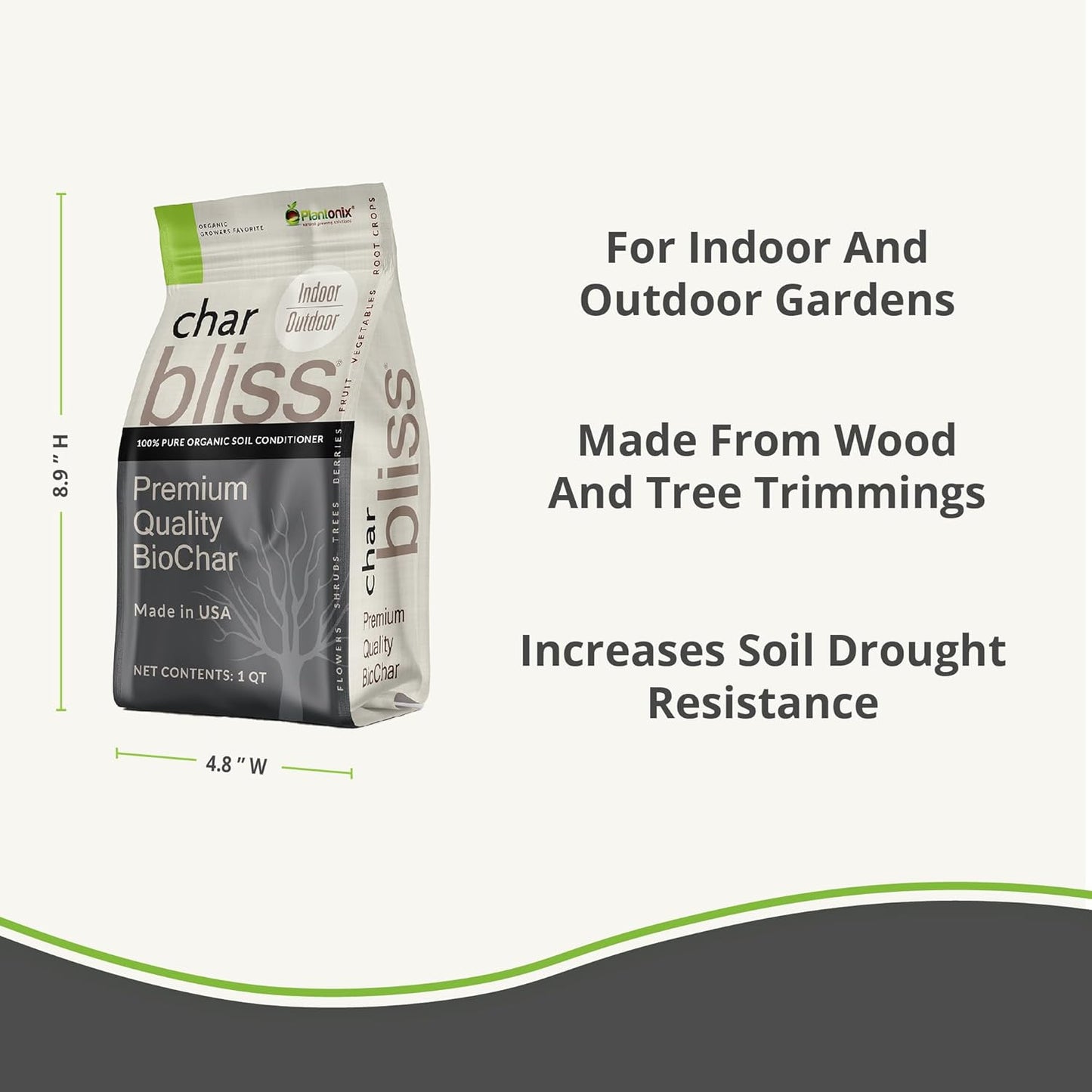 Perlite Bliss + Char Bliss + Worm Bliss - Organic Perlite for Plants - Worm Castings Garden Fertilizer - Biochar Horticultural Charcoal - 100% Organic Soil Amendments - Garden Soil & Potting Soil Mix