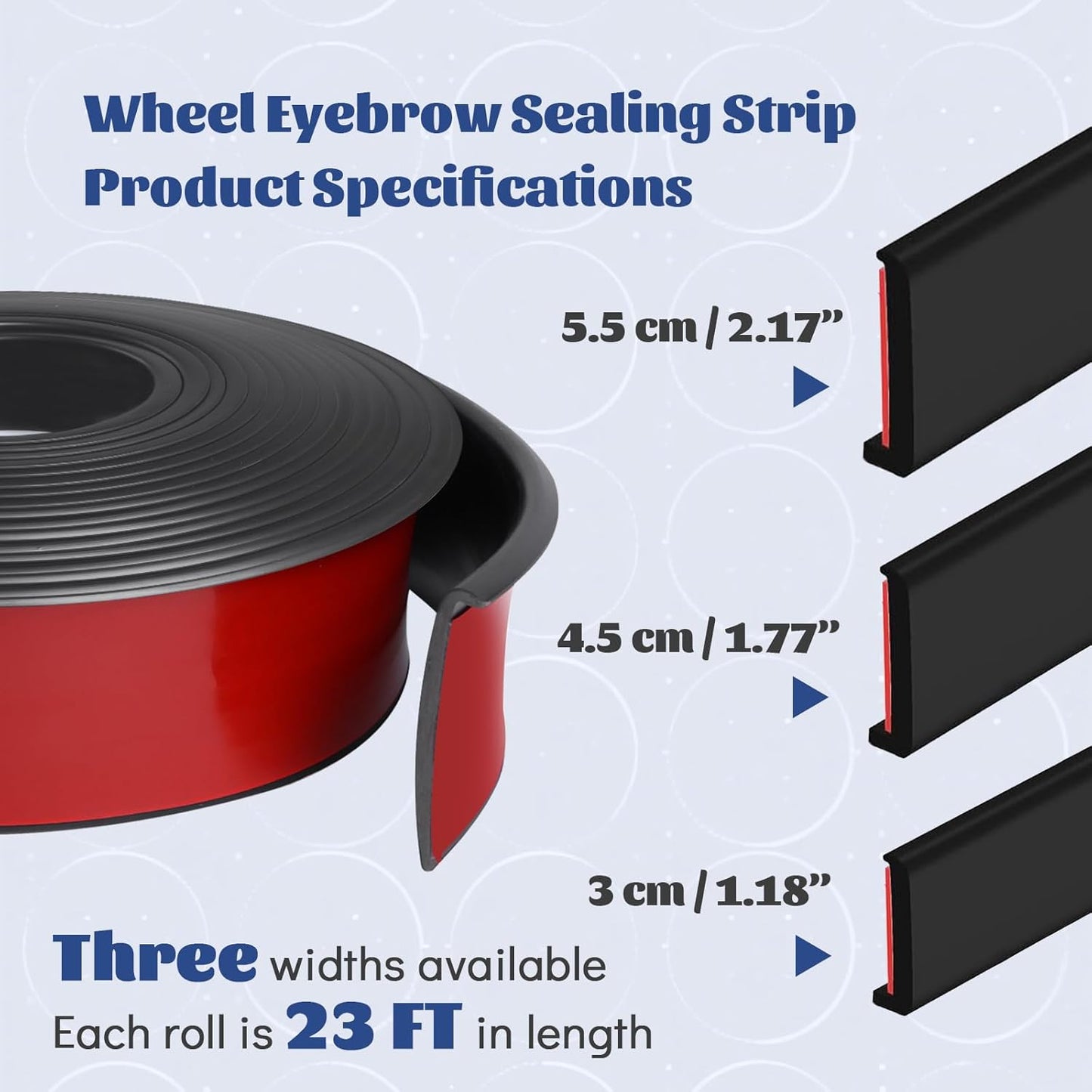 Fender Flares Edge Trim,Car Wheel Eyebrow Arch Trim Lips Strip Fender Flare Protector, Fender Flare Rubber Seal for Car and Truck Wheel Arch Well Black, 23ft(l) x0.14ft(w)