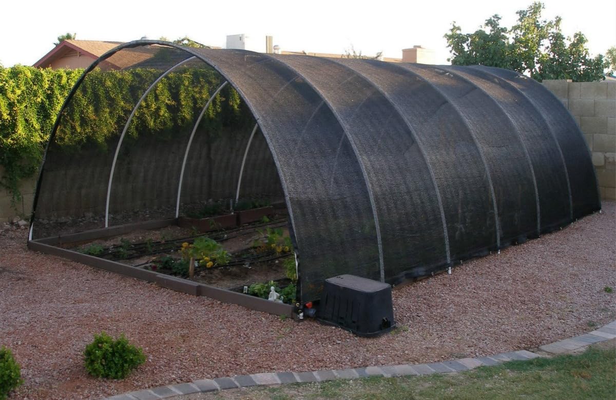 Agfabric 12 X 20ft 50% Sunblock Shade Cloth with Grommets for Garden Patio, Black