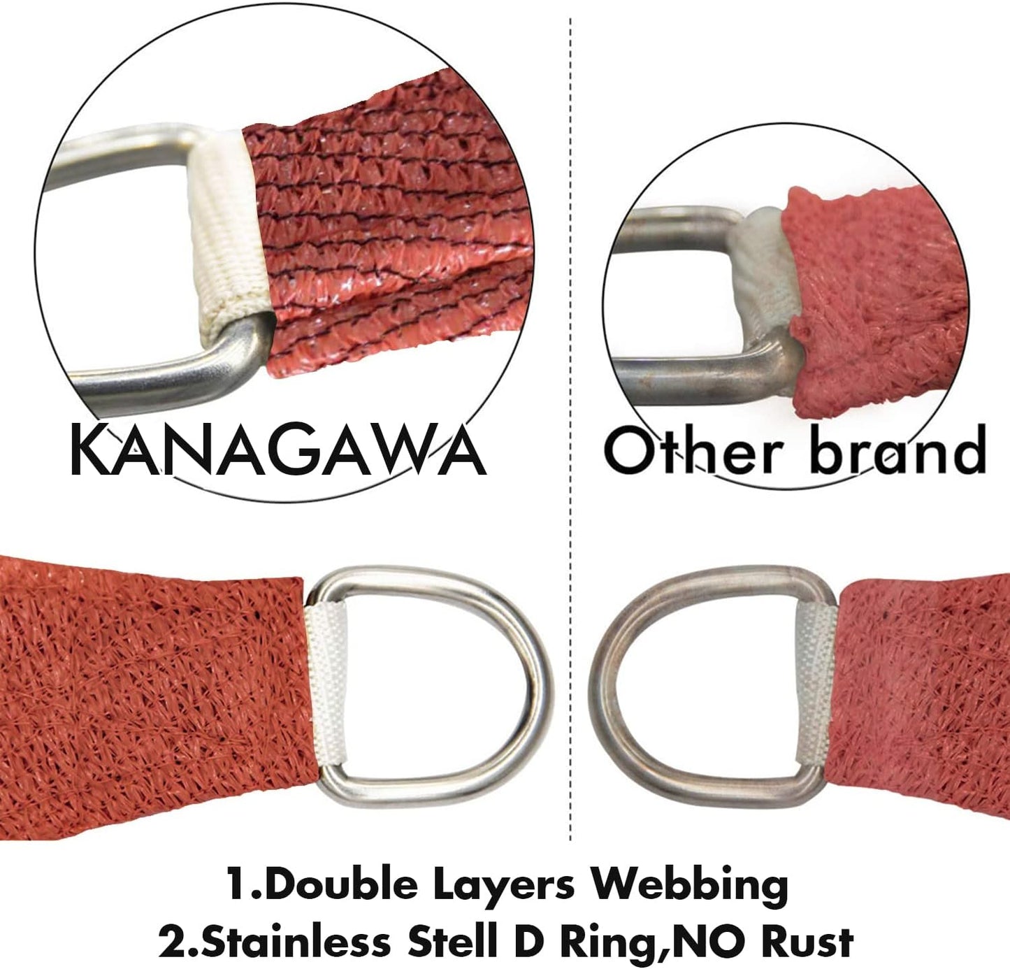 KANAGAWA 16'X18' Rust Red Custom Size Sun Shade Sail Rectangle UV Block Canopy Cover for Patio Backyard Lawn Garden Outdoor (Customized Available)