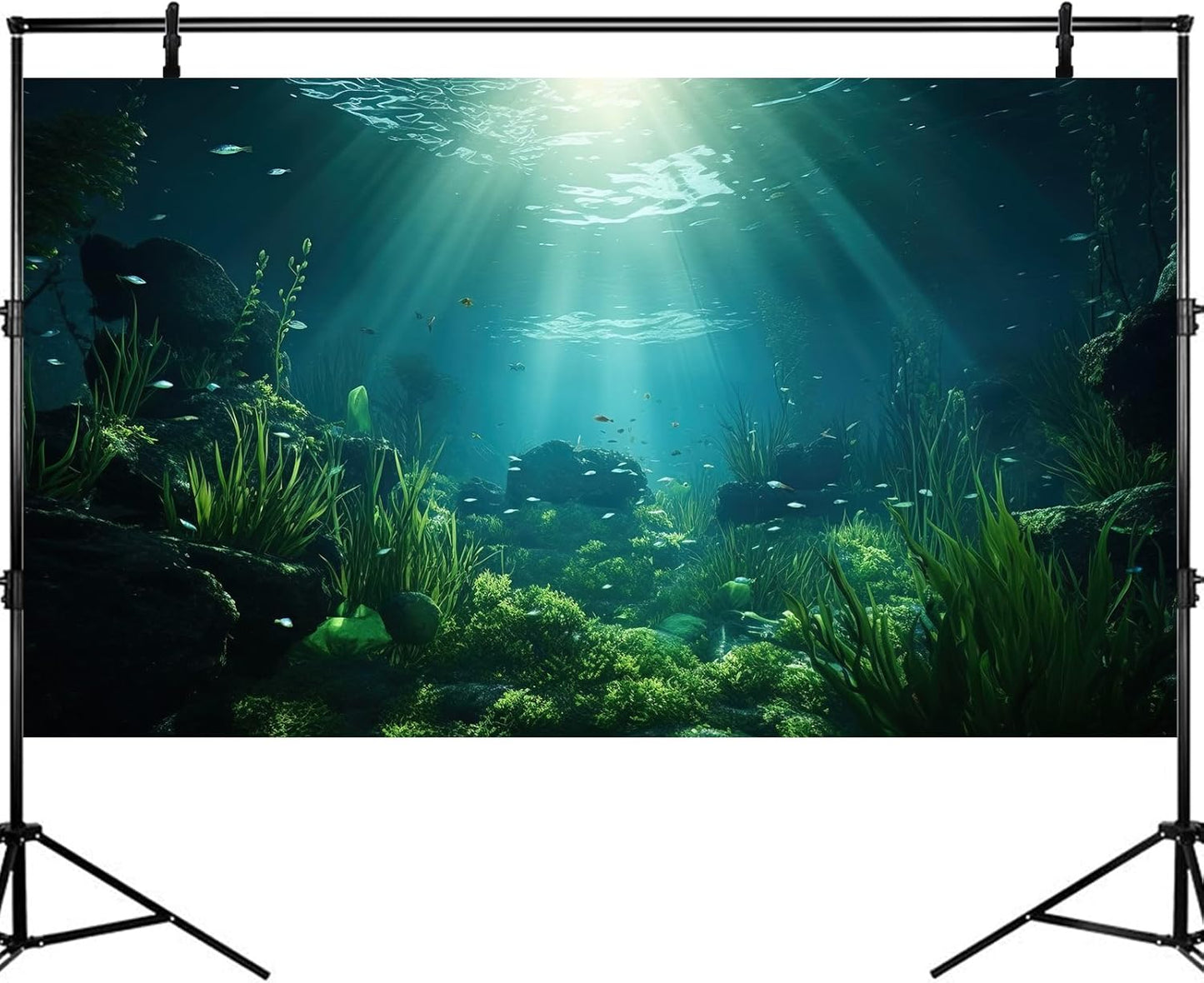 Underwater Fish Tank Background Under The Sea Aquarium Background Ocean Floor Aquatic Plants Fish Tank Backgrounds Deep Sea Sunray Tropical Aquarium Fish Reptile Tank Backgrounds 48x20in