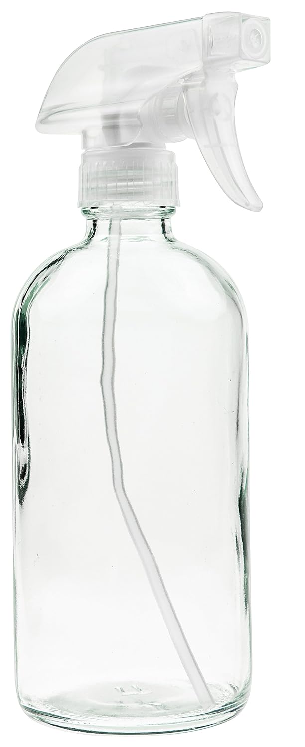 Sally's Organics Glass Spray Bottle - Empty Refillable 16 oz Container is Great for Essential Oils, Cleaning Products, Homemade Cleaners, Misting Plants with Water, and Vinegar Mixtures for Cleaning