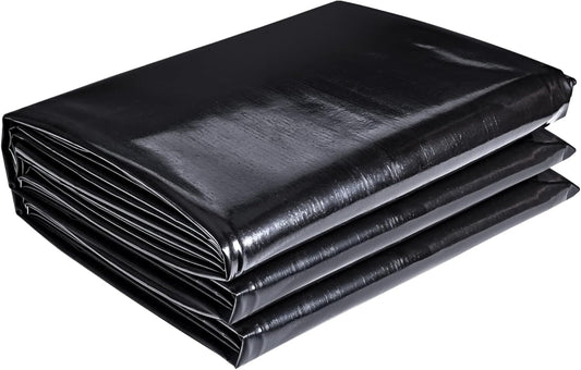 ToLanbbt Pond Liner 15 FT x 15 FT HDPE Pond Liners, 20 Mil UV Resistant Preformed Pond Liner Easy Cutting, Pond Liner for Natural Looking Ponds, Waterfall, Koi Pondsand Water Garden (Black)
