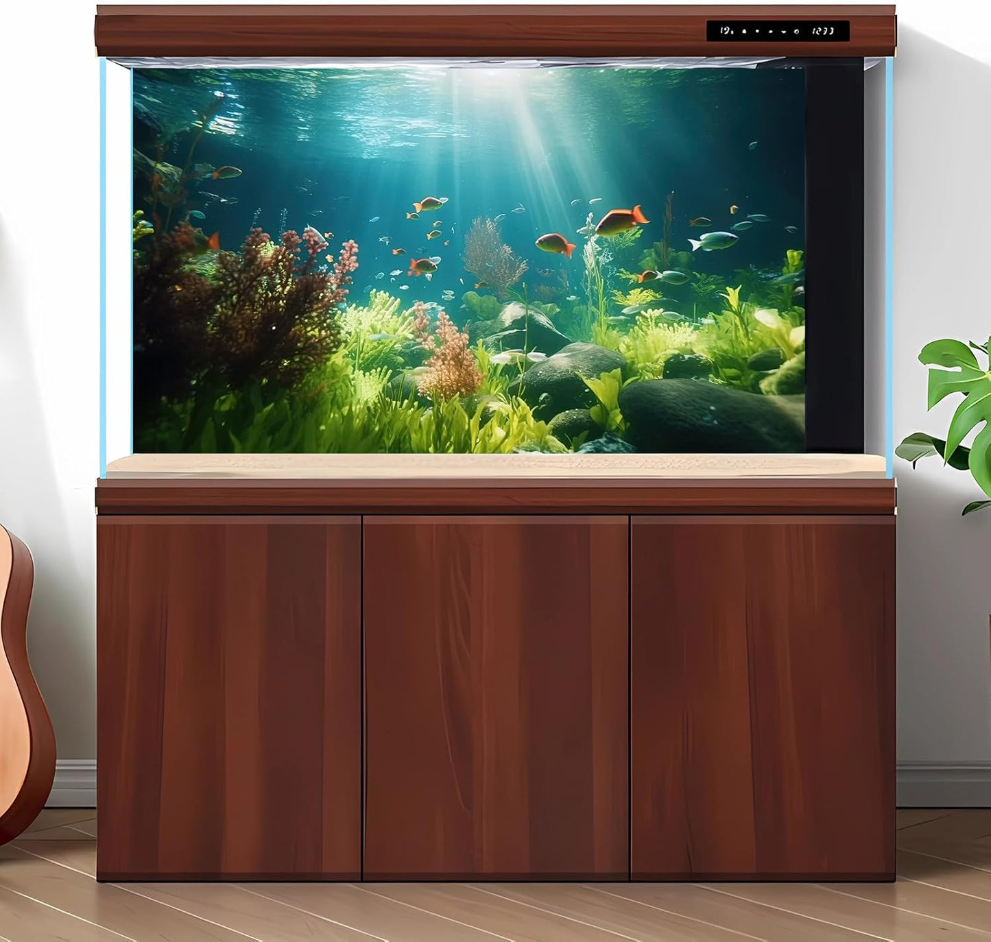 Fish Tank Background Underwater Aquarium Background Under The Sea Aquatic Plants Fish Tank Backgrounds Ocean Floor Rock Terrarium Wallpaper Tropical Fish Aquarium Reptile Tank Backgrounds 24x12in