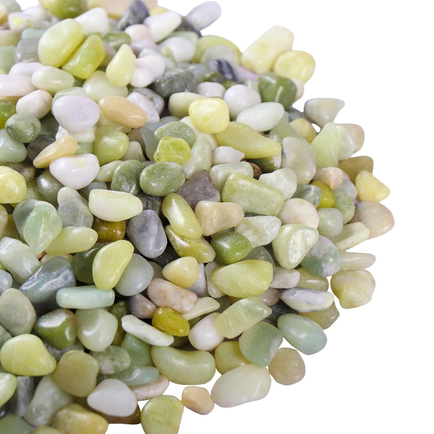 Calofulston 30 lb Decorative Pebbles for Indoor Plants, 3/8 Inch Pebbles for Succulents, Lucky Bamboo Plants, Vase, Cactus, Landscaping, Polished Jade Rocks for Plants Indoor, Green
