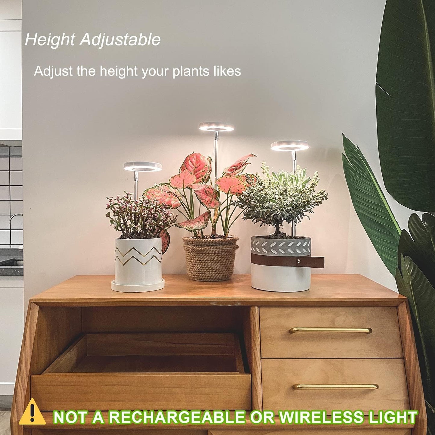 yadoker Wall Planters for Indoor Plants,Bamboo Hanging Plant Holders, Wall Decor Plant Stand, 2-Pack Window Plant Shelves with Plant Light> for Living Room & Entryway