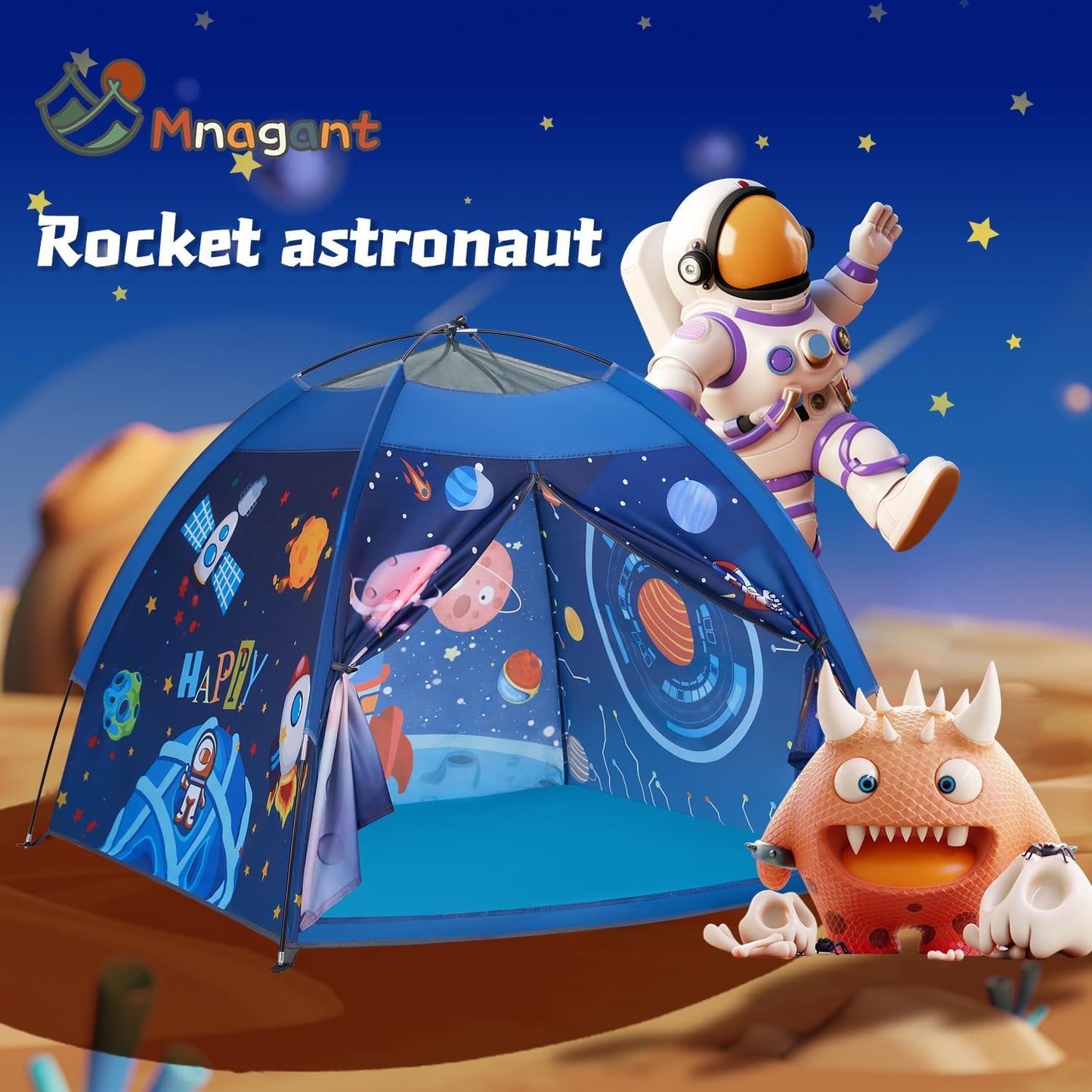 Space World Play Tent Galaxy Dome Playhouse for Boys and Girls Imaginative Play-Astronaut Space for Kids Indoor and Outdoor Fun, Perfect Kid’s Gift- 47" x 47" x 43"