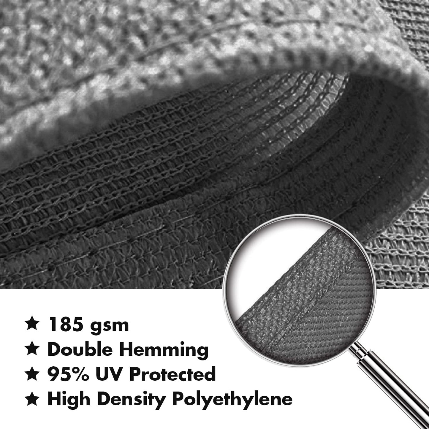 KANAGAWA 18'X20' Dark Gray Custom Size Sun Shade Sail Rectangle UV Block Canopy Cover for Patio Backyard Lawn Garden Outdoor (Customized Available)