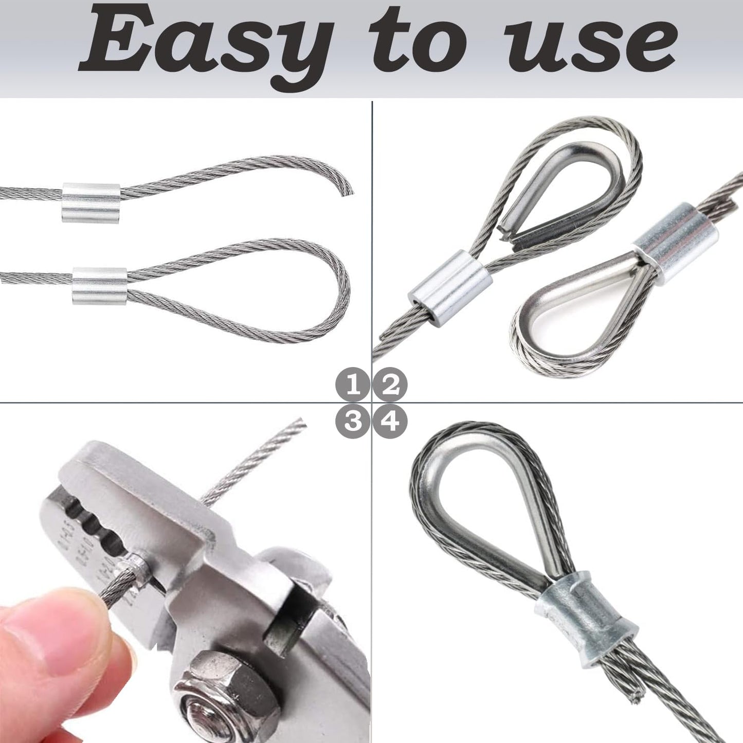 1/8" Wire Rope | 165FT Stainless Steel Cable with Cable Cutter | 7x7 Strand Core for Railing, Hanging, Garden Wire