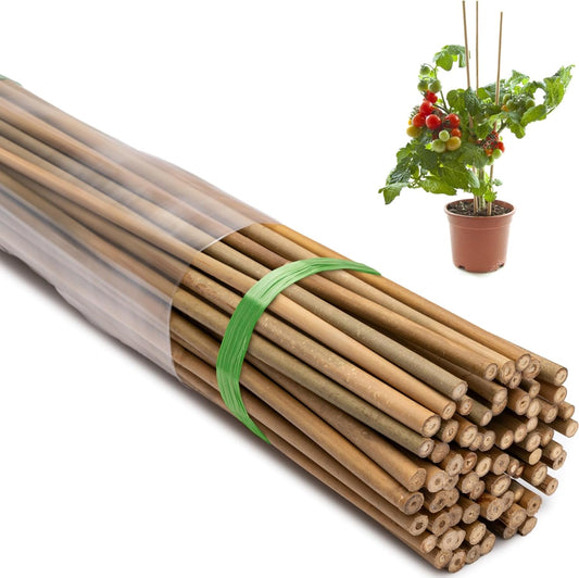 60 Pcs Bamboo Stakes, 6 Feet Natural Bamboo Garden Stakes for Plant, Garden Bamboo Plant Sticks for Plants Support, Tomato, Beans, Vegetable, Trees and Climbing Plants