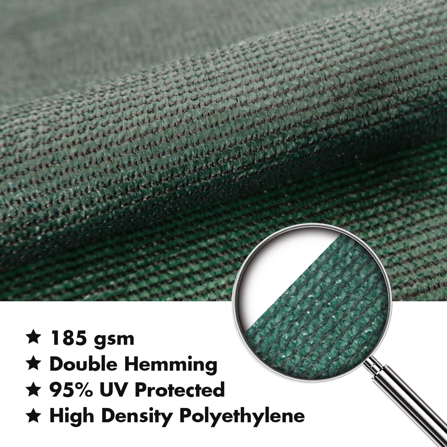 KANAGAWA 10'X20' Dark Green Custom Size Sun Shade Sail Rectangle UV Block Canopy Cover for Patio Backyard Lawn Garden Outdoor (Customized Available)