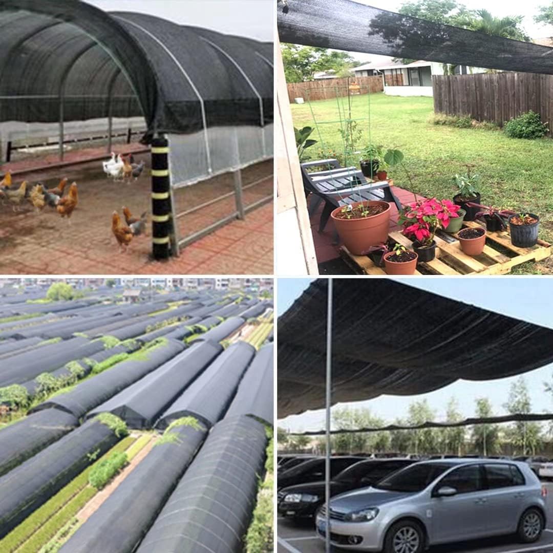 Shade Cloth for Plants Greenhouse, 80-90% Sunblock for Outdoor Garden Pergola Patio Lawn Sun Shade Cloths for Kennel Chicken Coop Easier to Hang Net Cover
