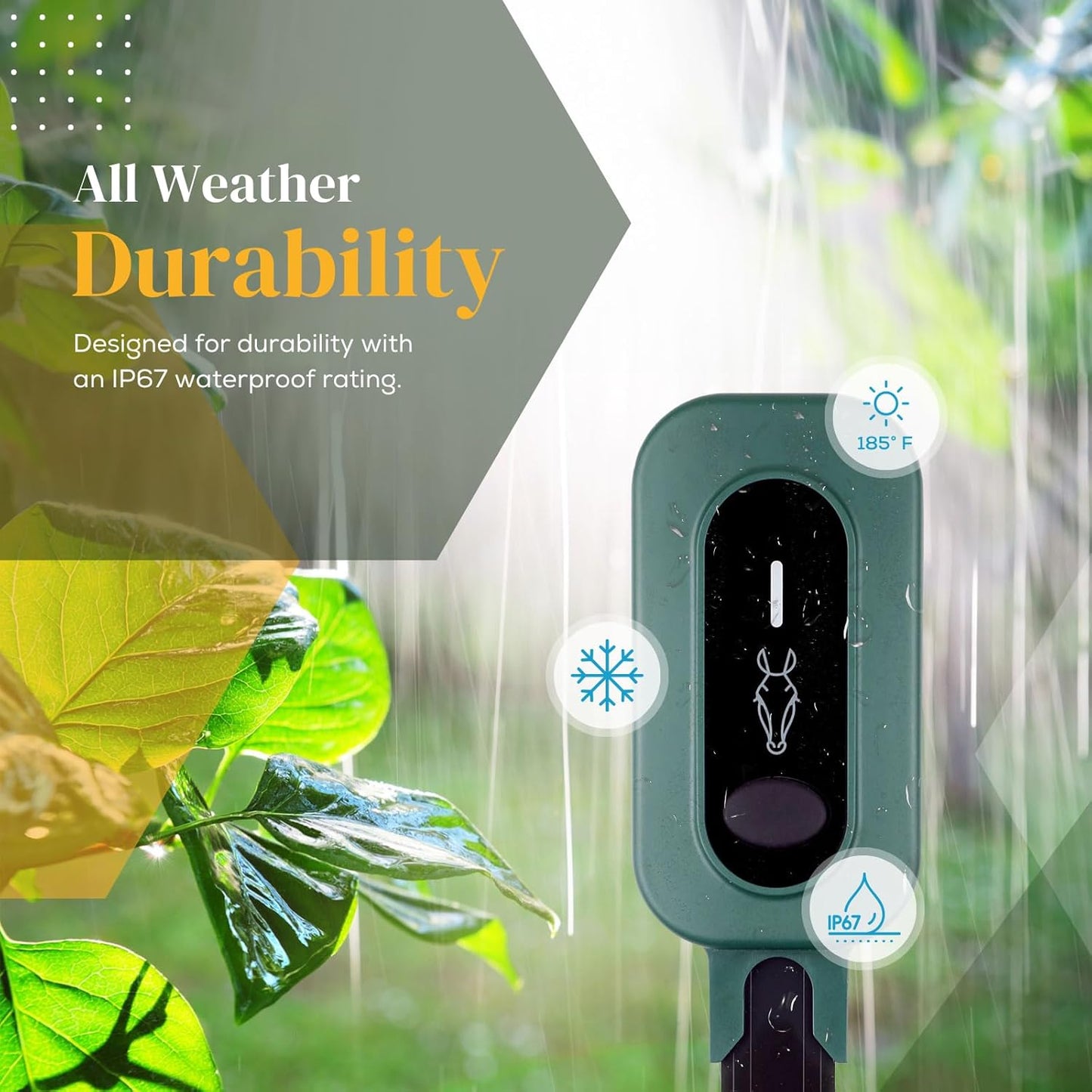 PLANTRON Afra II Smart Soil Moisture Sensor By LINKSTYLE — Includes WiFi Hub (2.4GHz wi-fi only) for Remote Access, 3-in-1 Soil Moisture, Temperature and Luminosity Tracker, Waterproof, Indoor/Outdoor