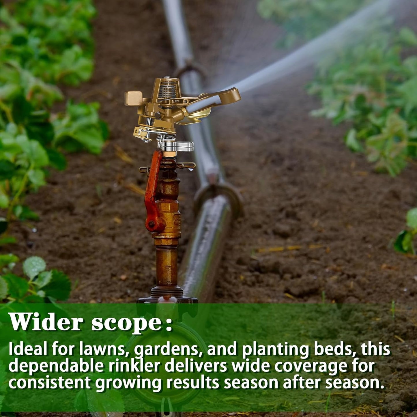 Ferraycle 16 Pieces 1/2 Inch Brass Impact Sprinkler Head with Nozzles Heavy Duty Adjustable 0-360 Degrees Impulse Sprinkler Head Lawn Watering for Yard Irrigation