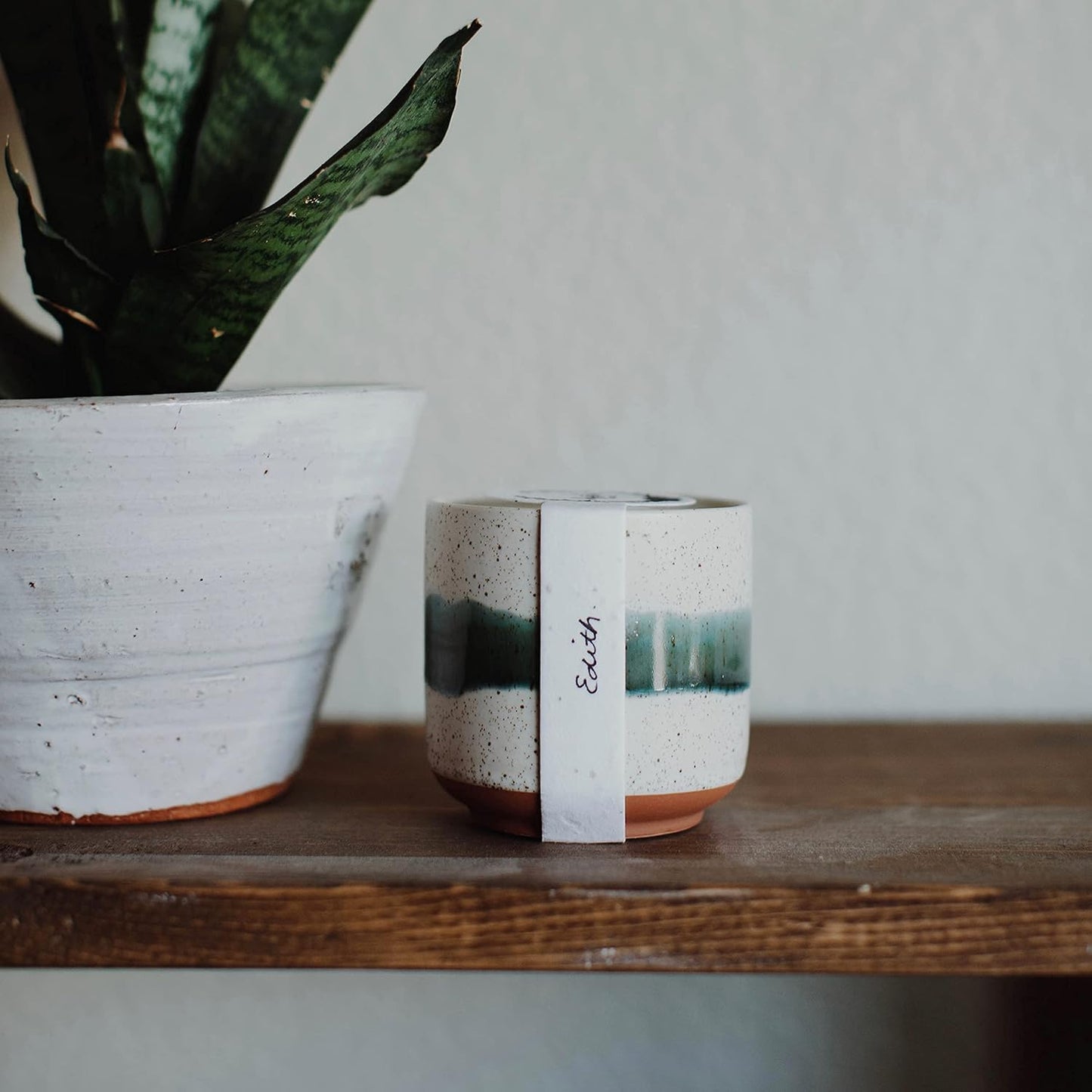 The Growing Candle, Chai Scented, 8.5oz Ceramic Pot, Aromatherapy Candles for Home, 100% Soy, Edith