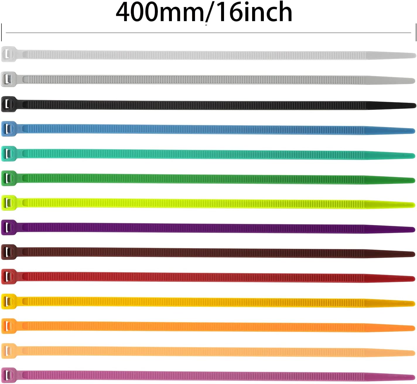 XINGO 100PCS Cable Zip Ties Heavy Duty, Premium Nylon Plastic Wire Ties with 50 Pounds Tensile Strength, Self-Locking Black Nylon Zip Ties for Indoor and Outdoor (16 inch, Blue)