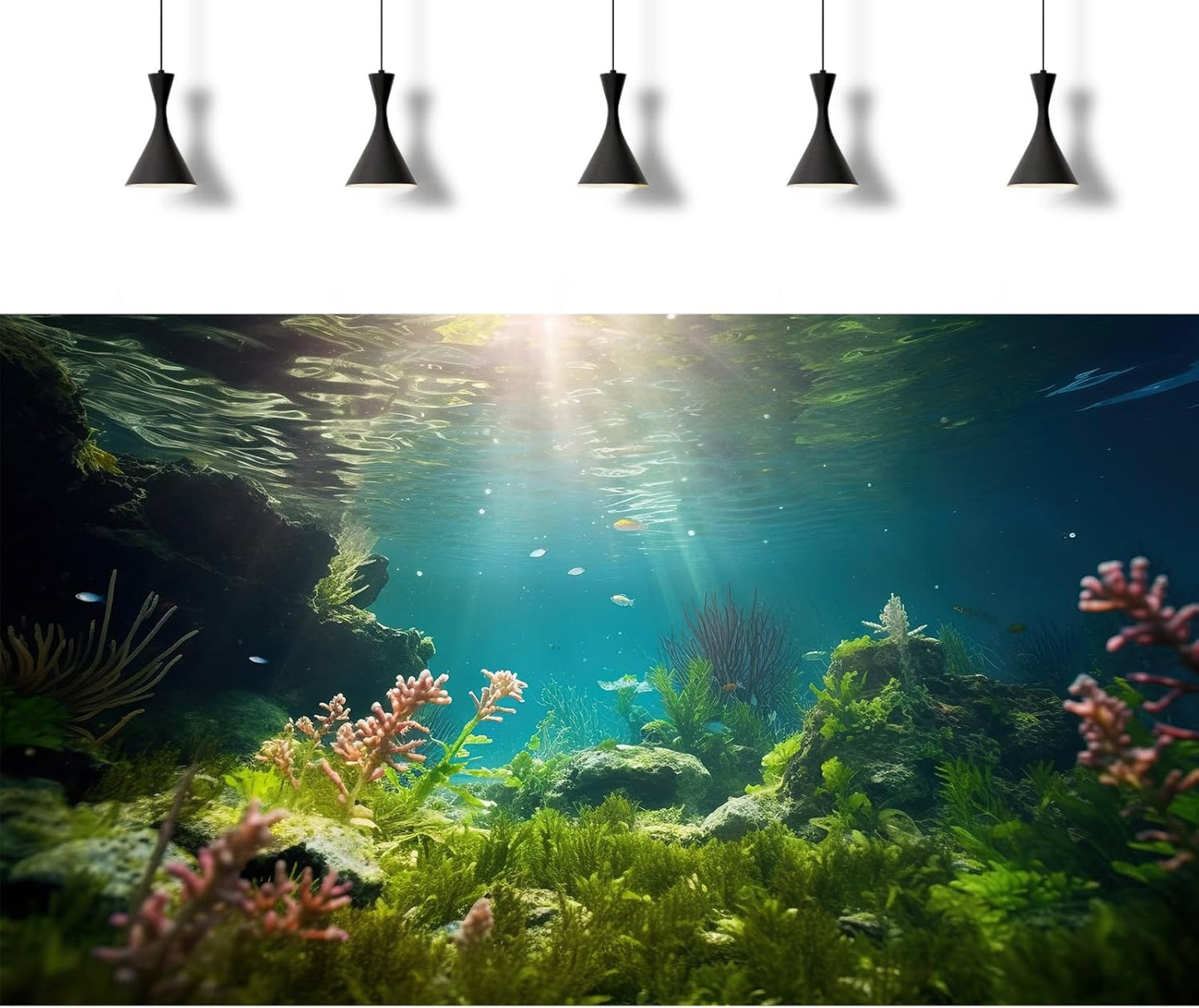 Ocean Floor Fish Tank Background Under The Sea Aquarium Background Underwater Aquatic Plants Sunray Terrarium Backgrounds Deep Sea Rock Tropical Aquarium Fish Tank Backgrounds Decors 24x16in