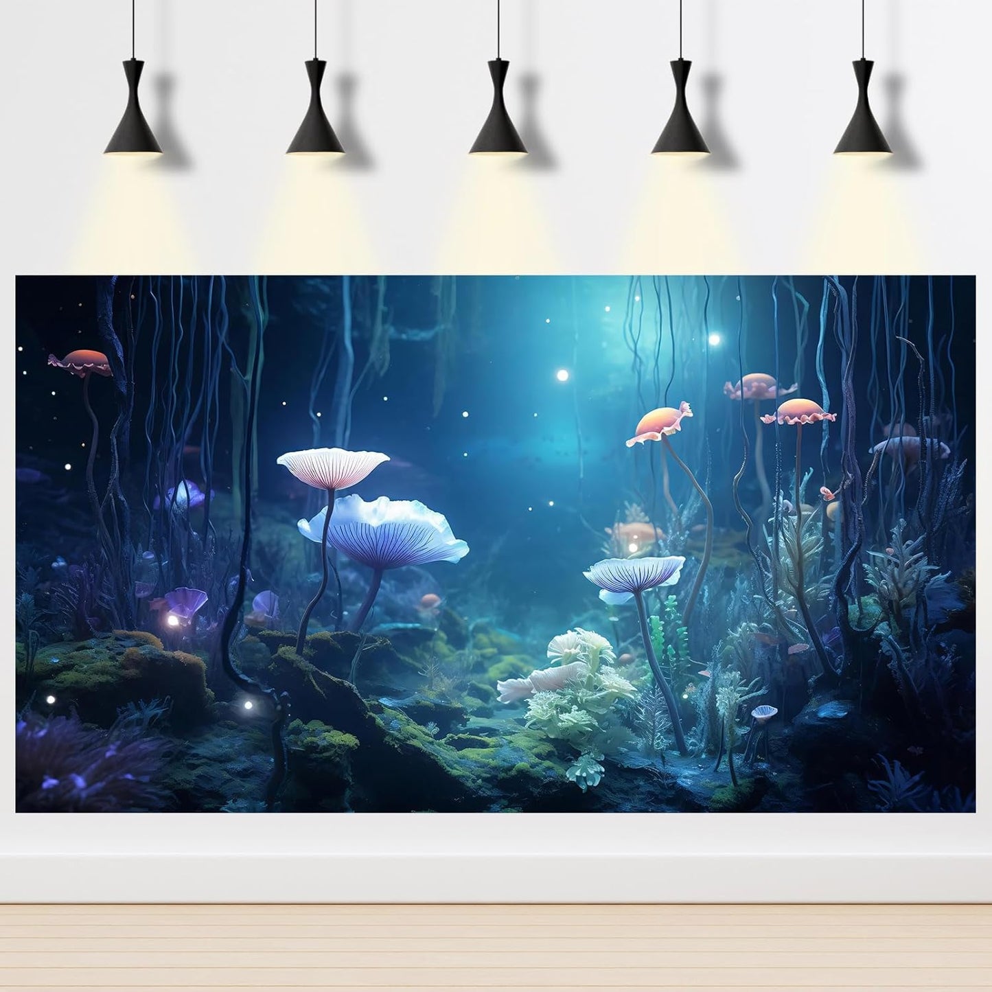Aquarium Background Surreal Underwater Garden Fish Tank Background Lush Moss Aquatic Plants Tropical Style Landscape Terrarium Tank Backgrounds Under Sea World Aquarium Tank Wallpaper Poster 36x24in