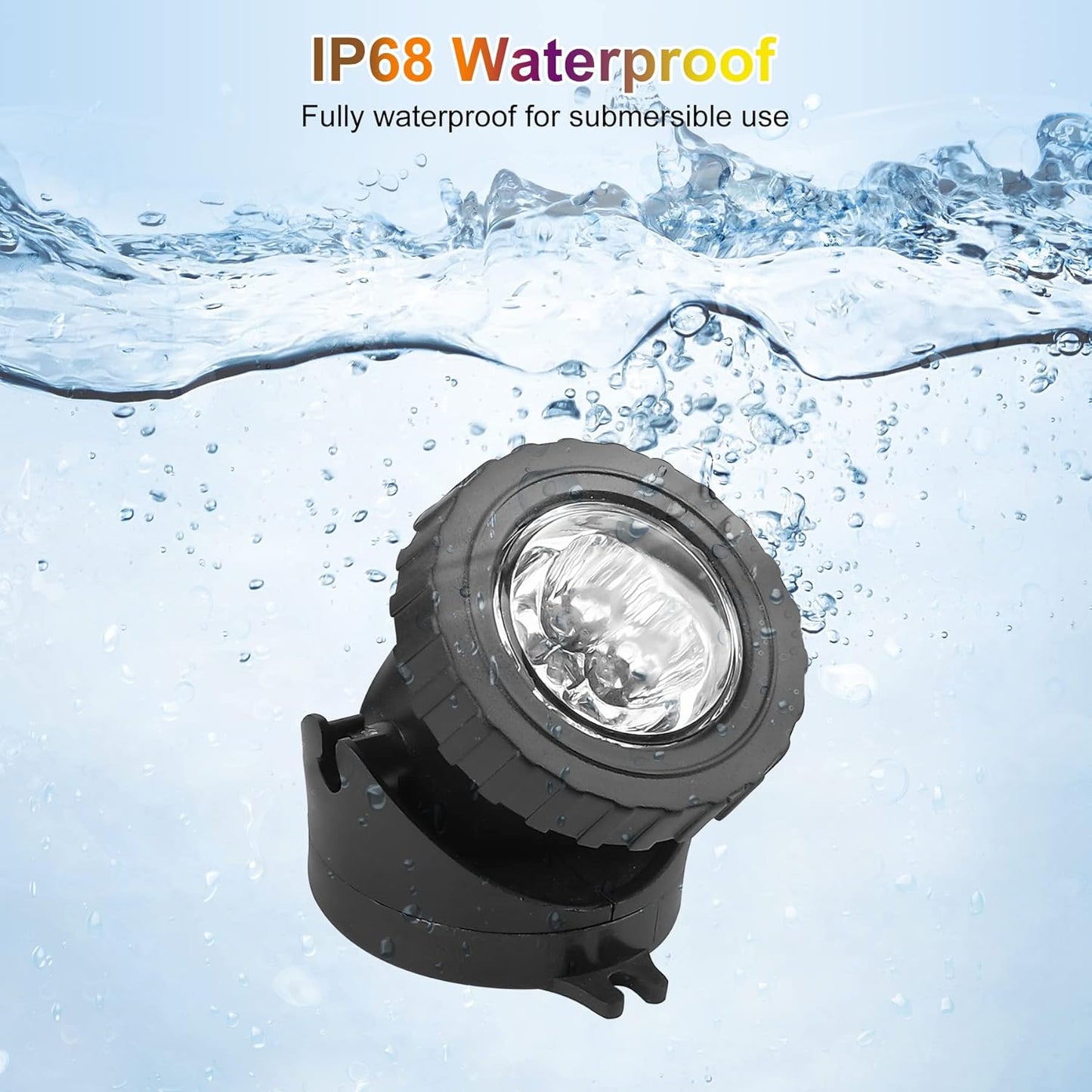 RGB Pond Lights with Timer, Super Bright LED Underwater Submersible Colorful Landscape Spotlights, Remote Control IP68 Waterproof Fountain Lights for Fish Aquarium Tank Garden Yard (Set of 5)